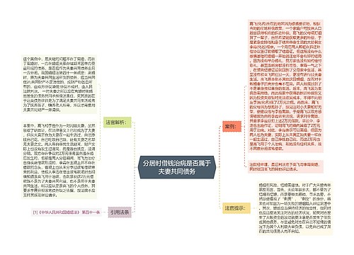 分居时借钱治病是否属于夫妻共同债务