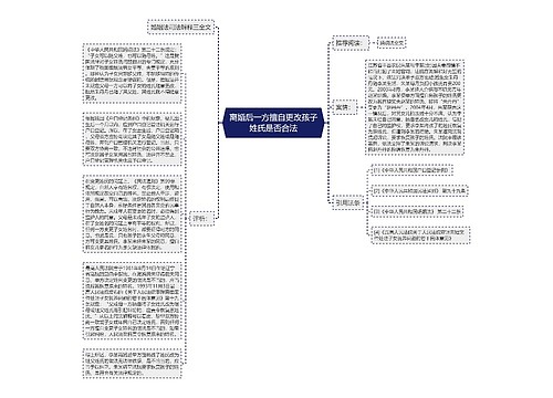 离婚后一方擅自更改孩子姓氏是否合法