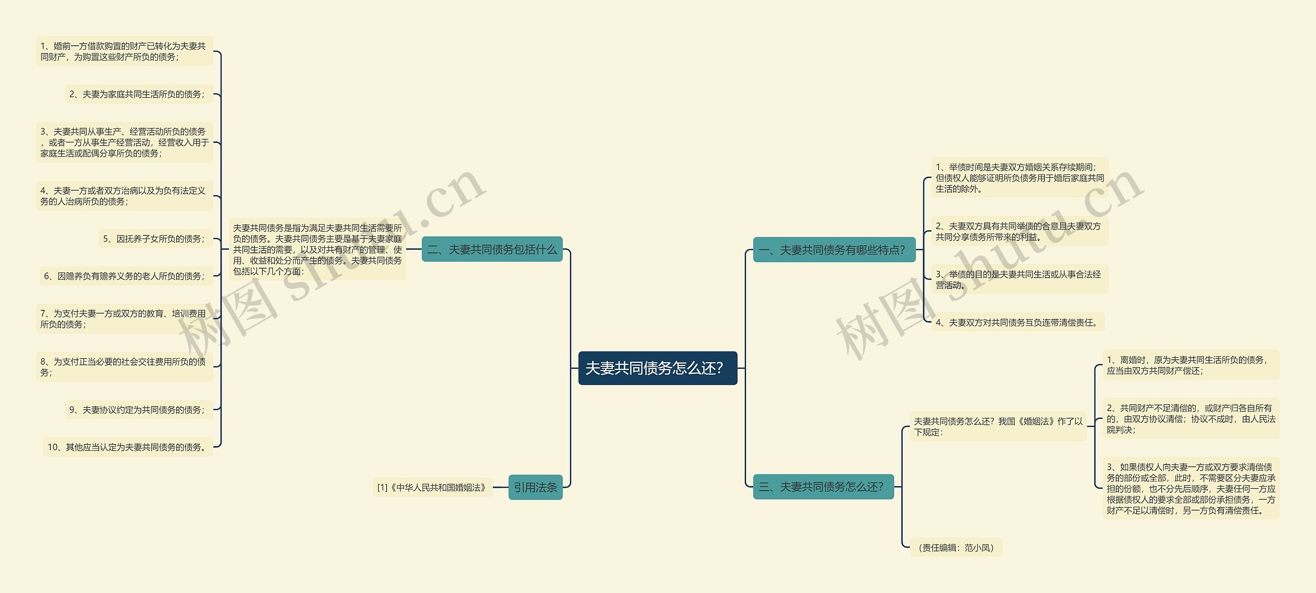 夫妻共同债务怎么还？思维导图