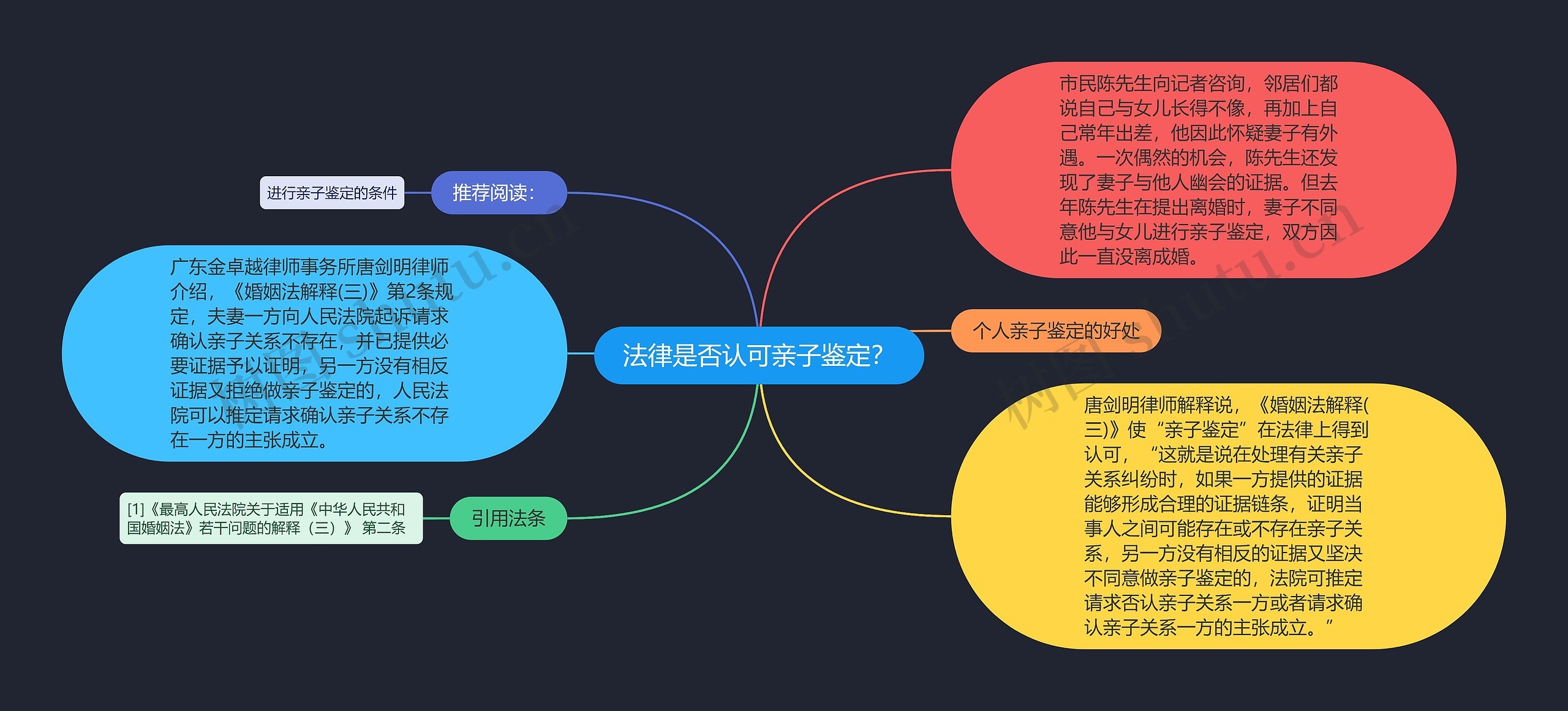 法律是否认可亲子鉴定？思维导图