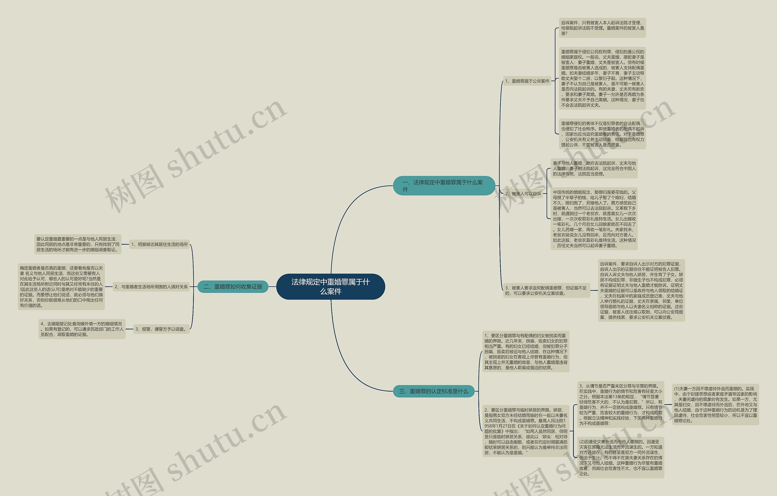 法律规定中重婚罪属于什么案件思维导图