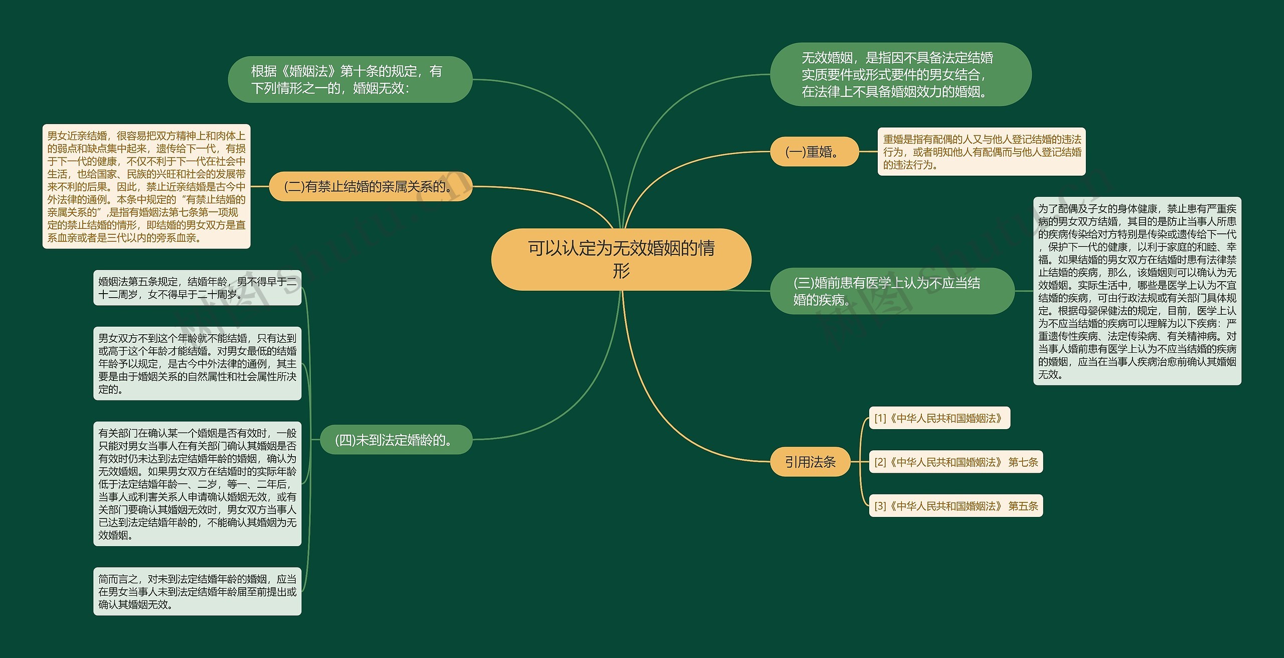 可以认定为无效婚姻的情形思维导图