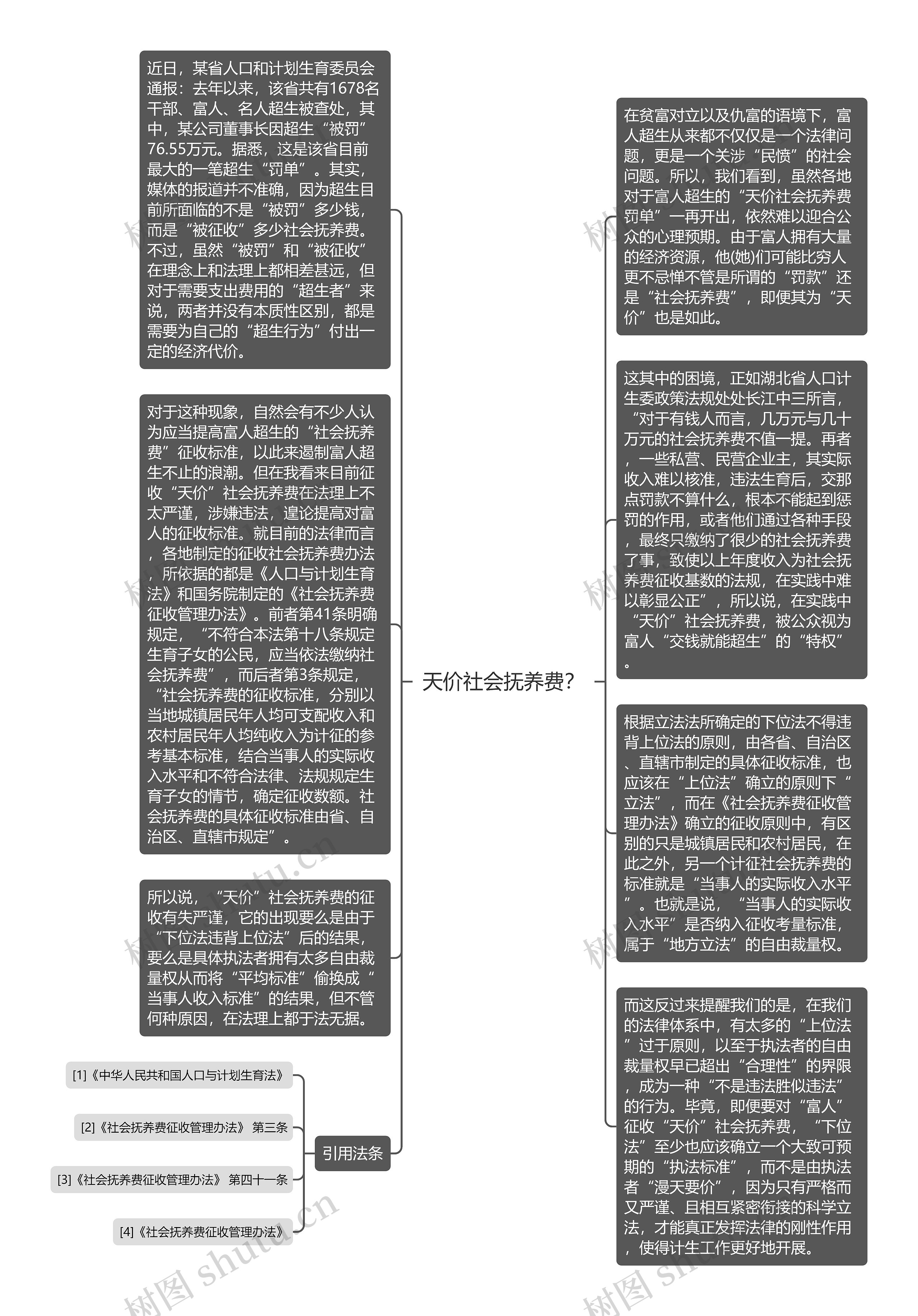 天价社会抚养费？思维导图