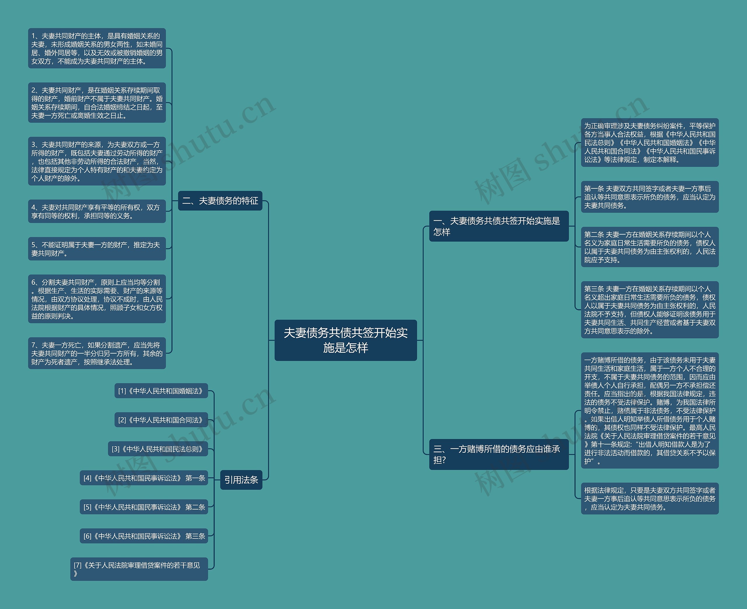 夫妻债务共债共签开始实施是怎样思维导图