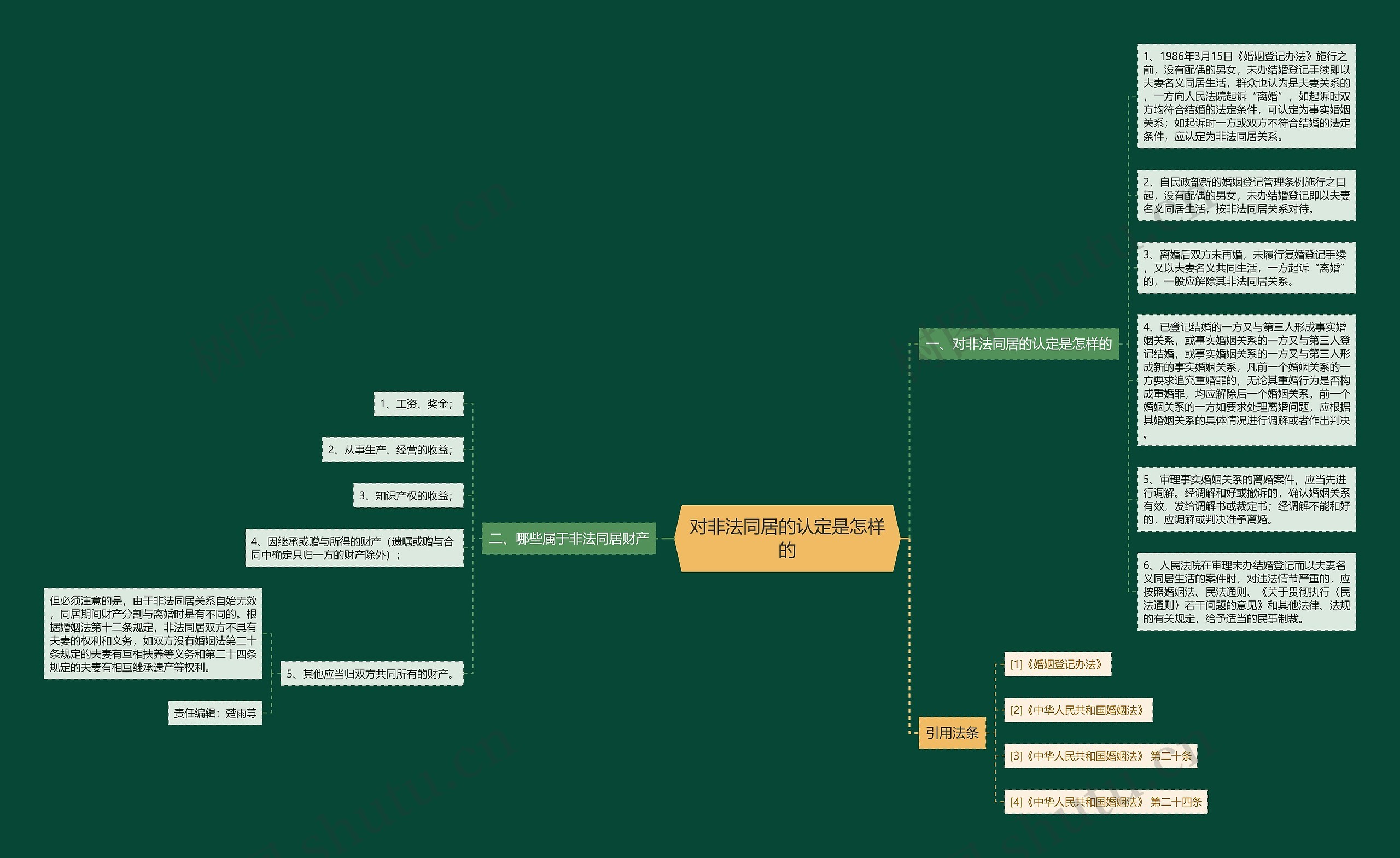 对非法同居的认定是怎样的思维导图