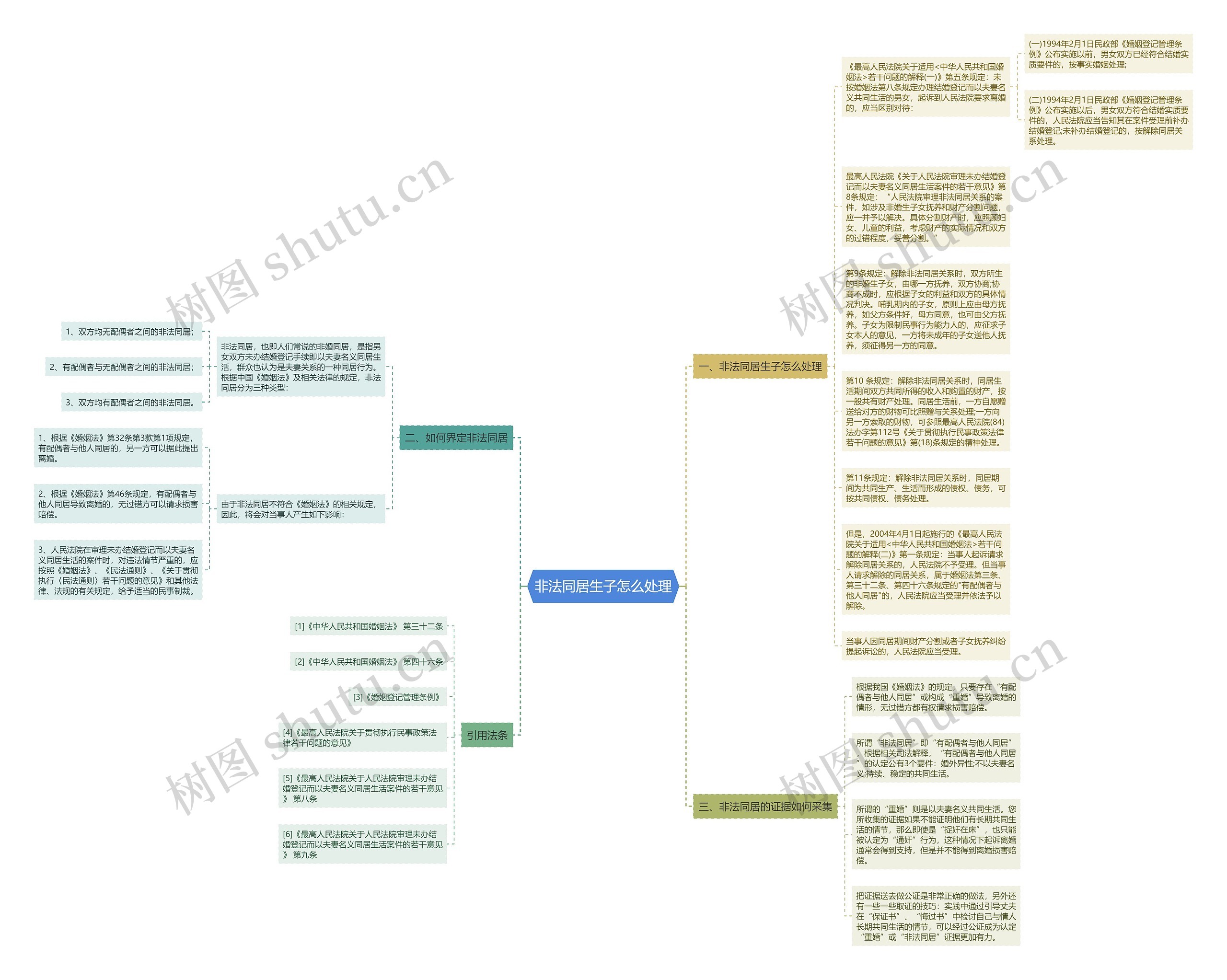 非法同居生子怎么处理思维导图