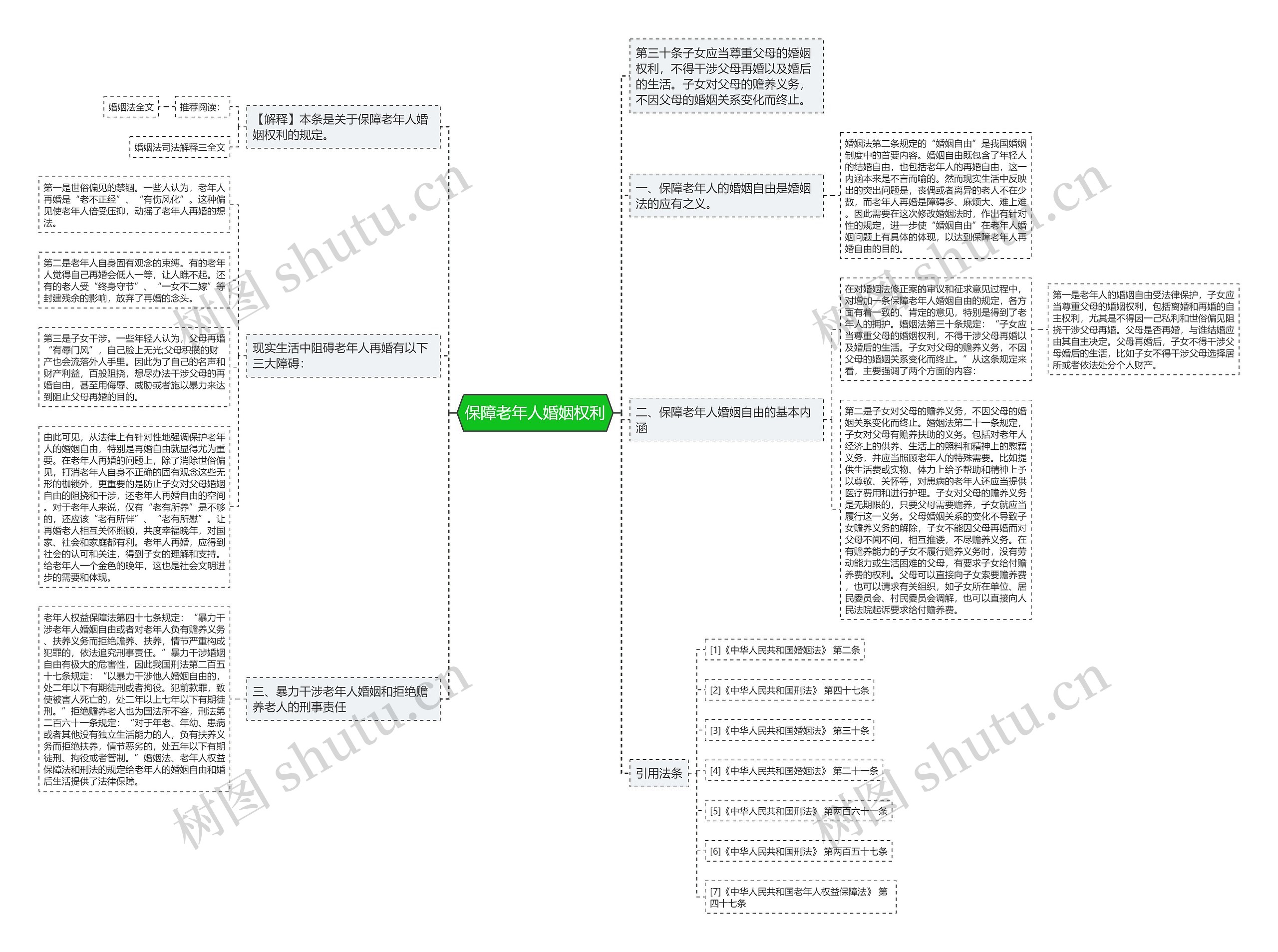 保障老年人婚姻权利思维导图