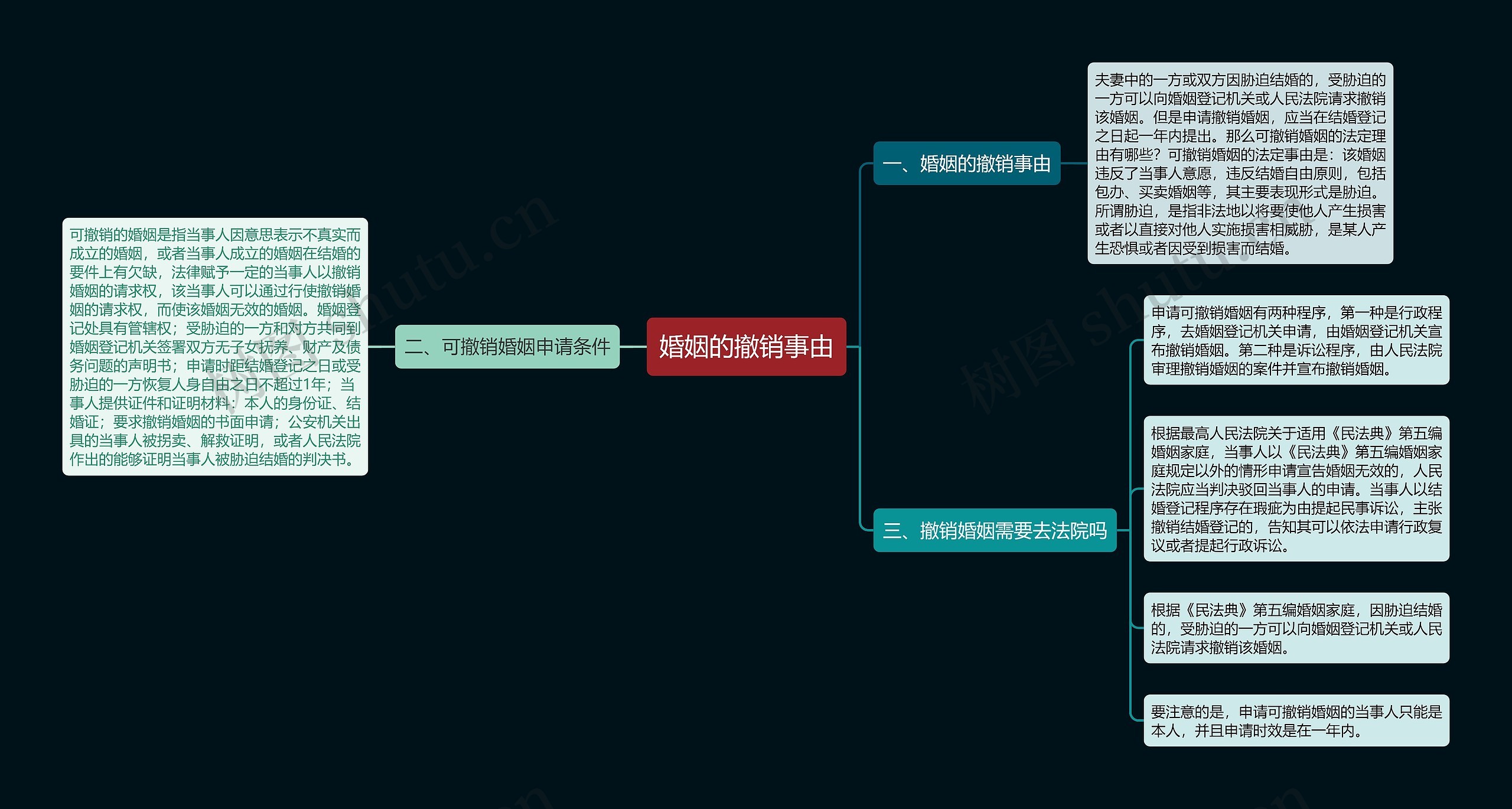 婚姻的撤销事由思维导图