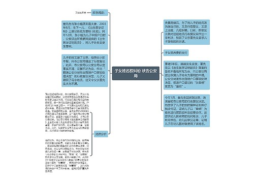 子女姓名权纠纷 状告公安局