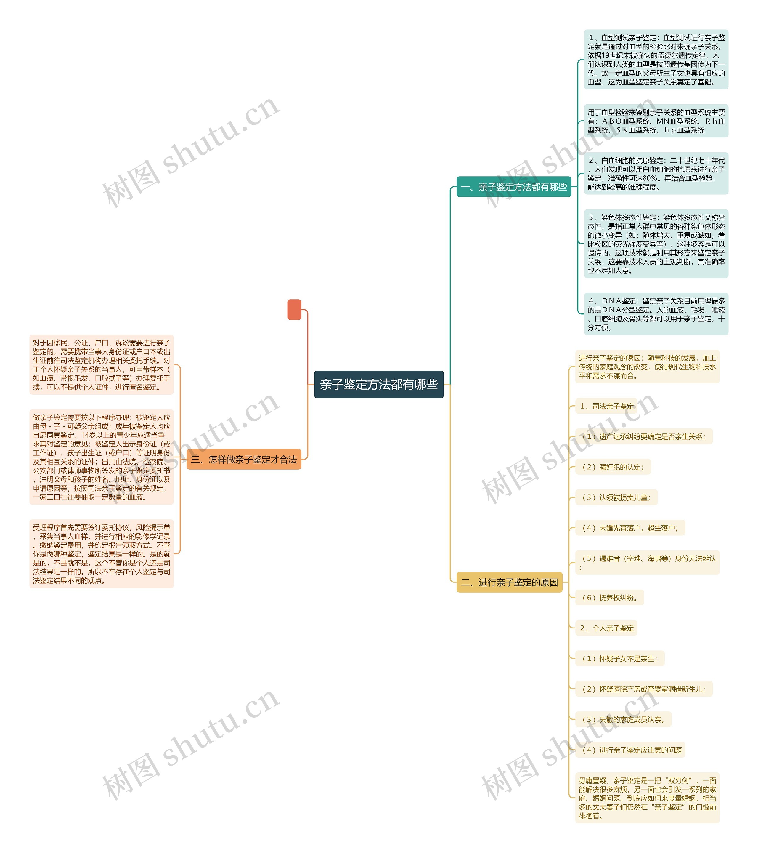亲子鉴定方法都有哪些思维导图