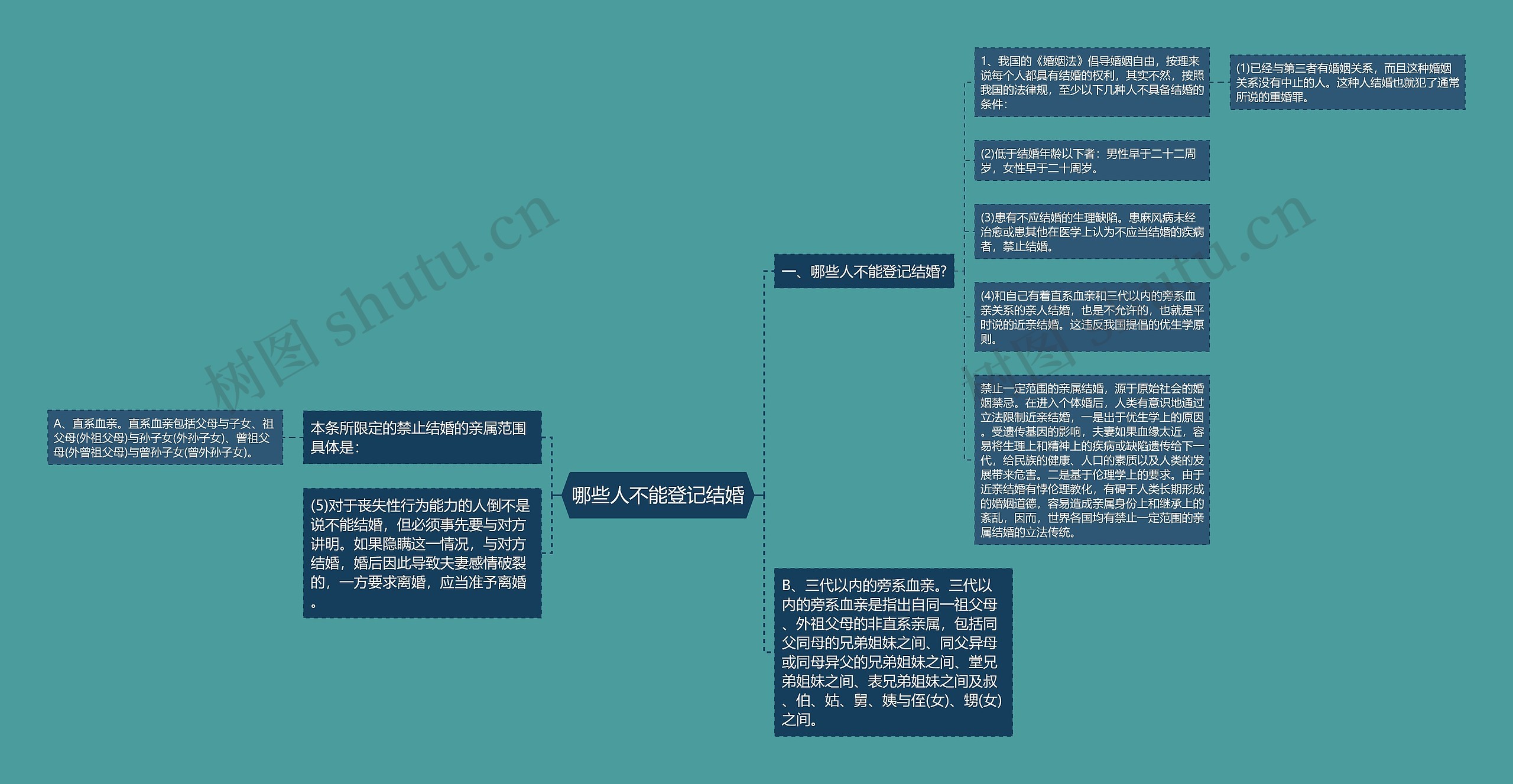 哪些人不能登记结婚思维导图