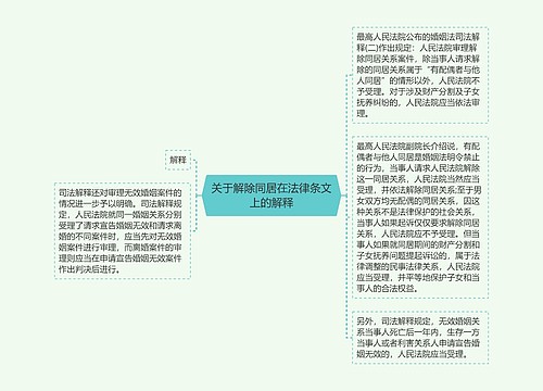 关于解除同居在法律条文上的解释