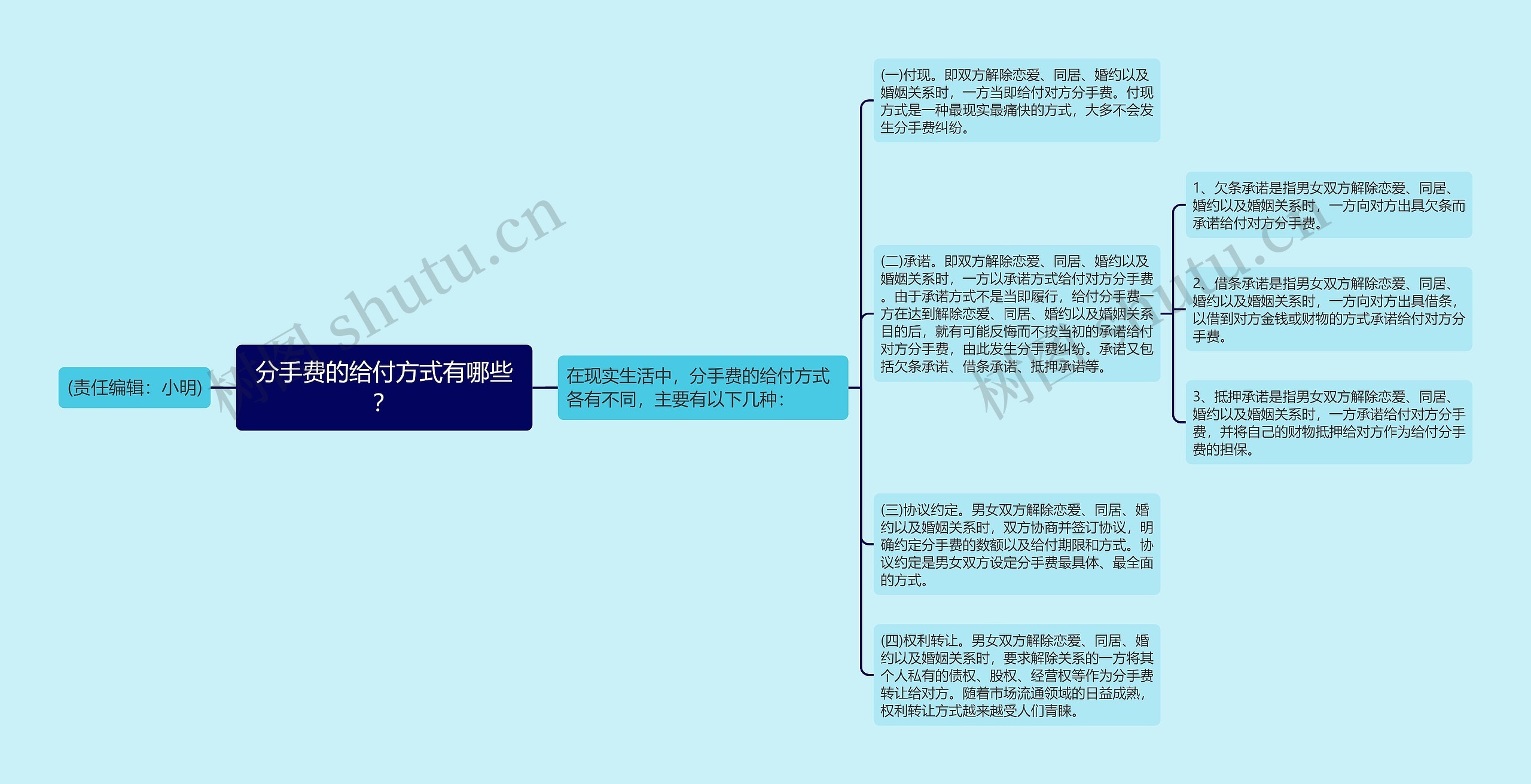 分手费的给付方式有哪些？思维导图