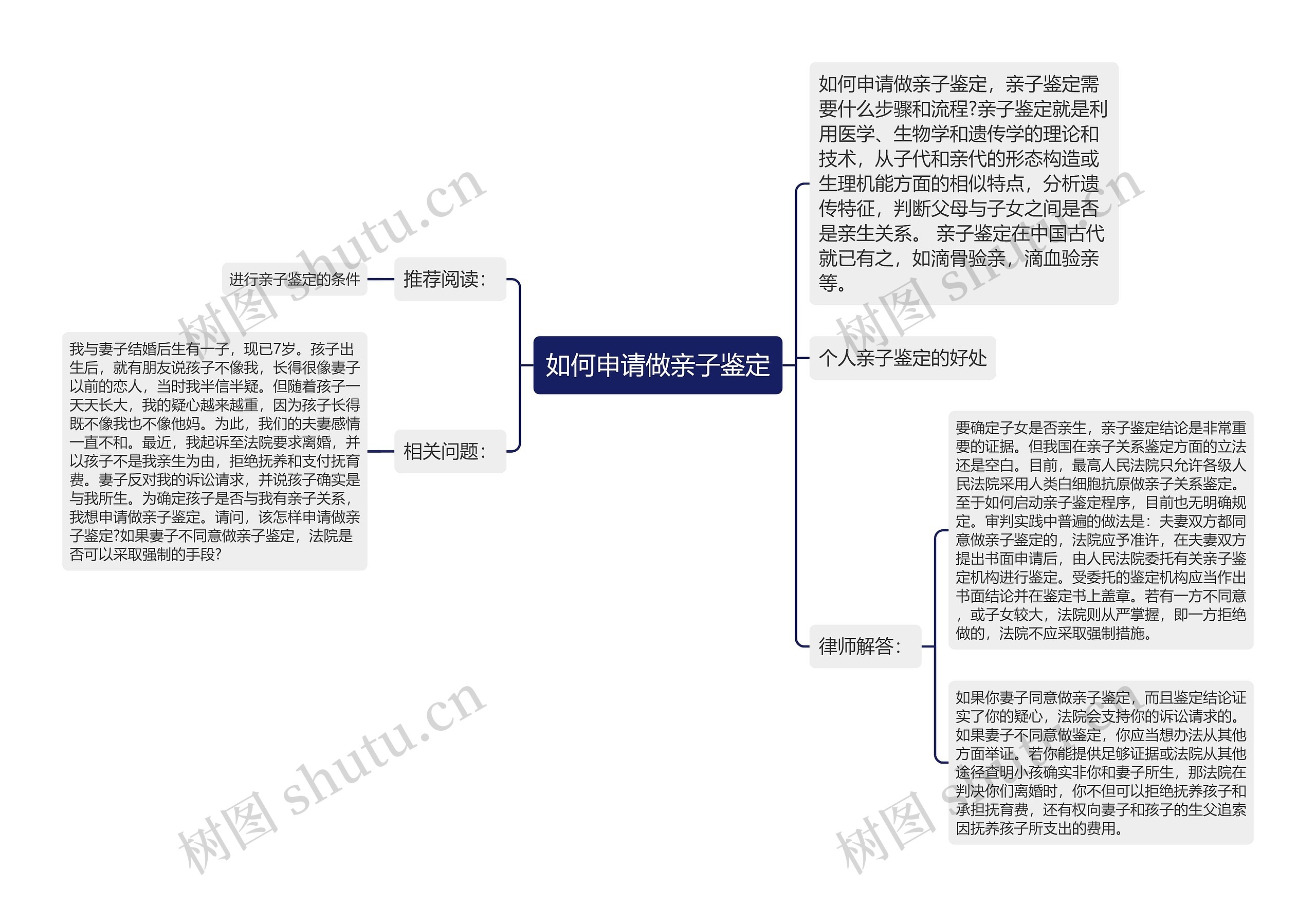 如何申请做亲子鉴定思维导图