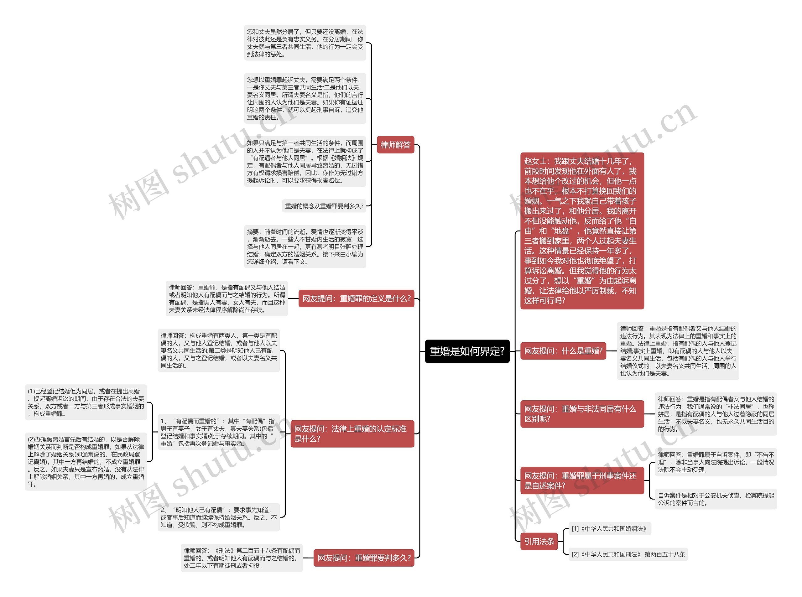 重婚是如何界定?思维导图
