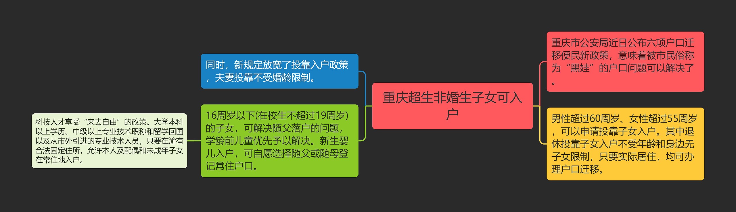 重庆超生非婚生子女可入户思维导图