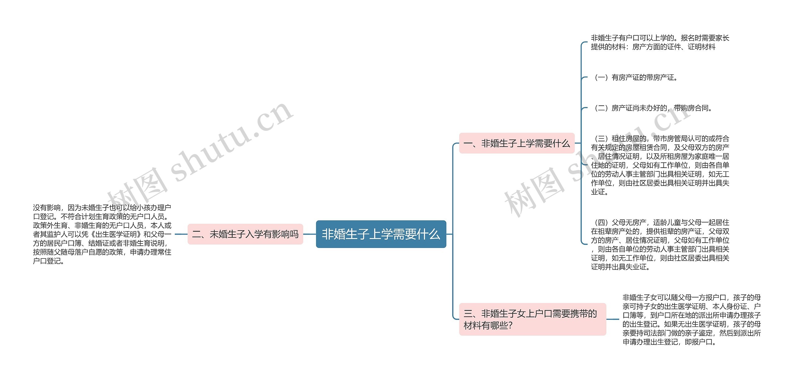 非婚生子上学需要什么思维导图