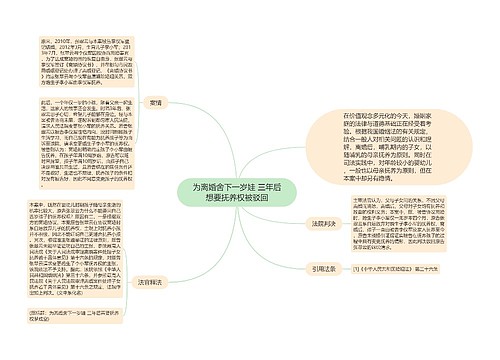 为离婚舍下一岁娃 三年后想要抚养权被驳回