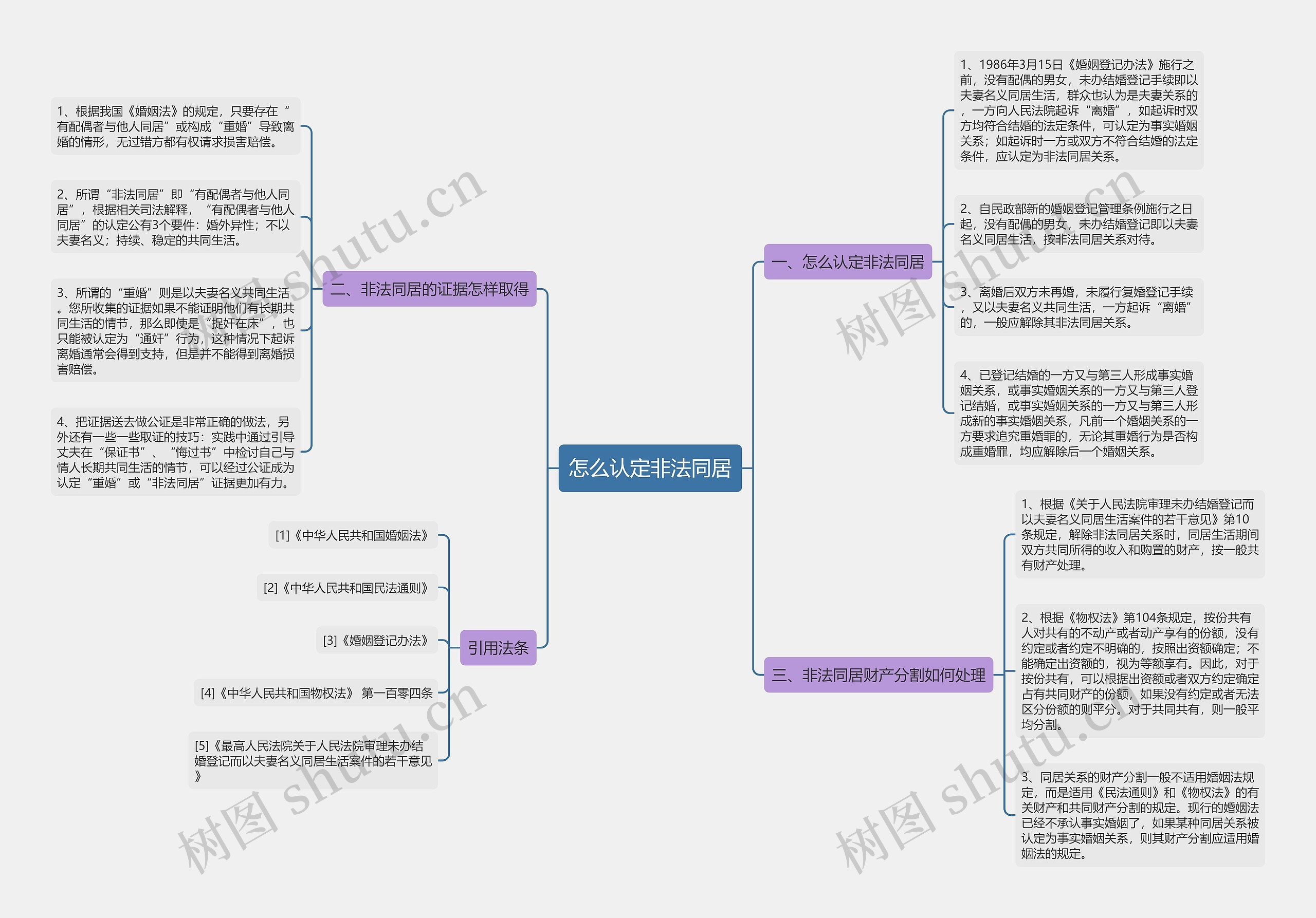 怎么认定非法同居思维导图