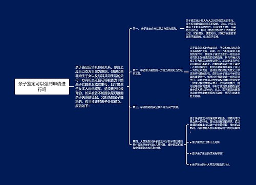 亲子鉴定可以强制申请进行吗