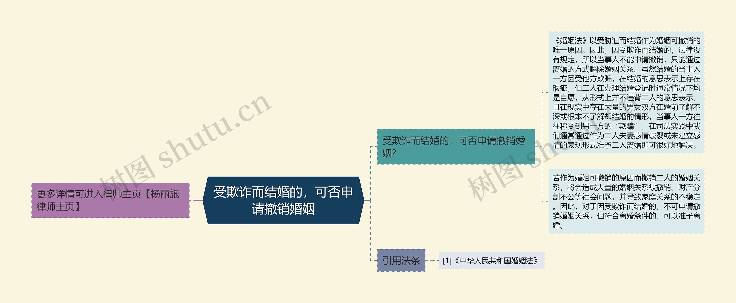 受欺诈而结婚的，可否申请撤销婚姻思维导图