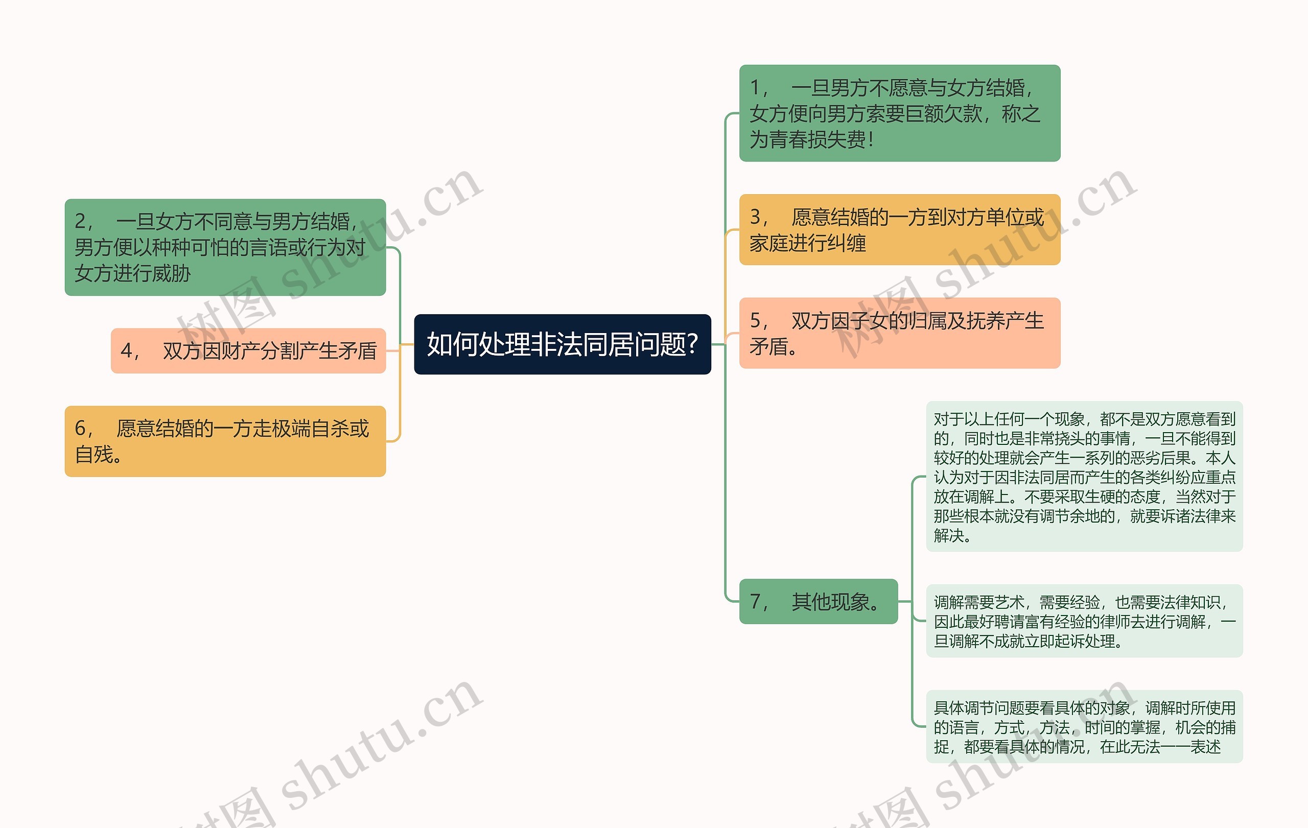 如何处理非法同居问题?思维导图