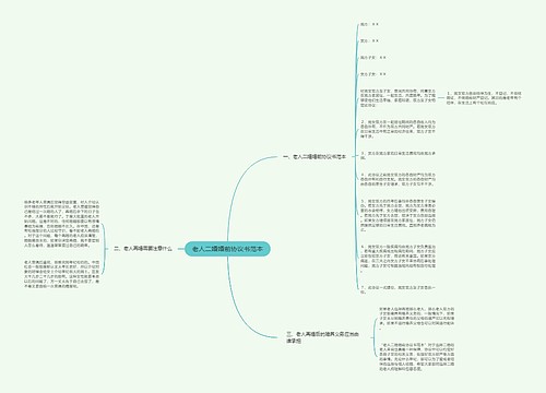 老人二婚婚前协议书范本