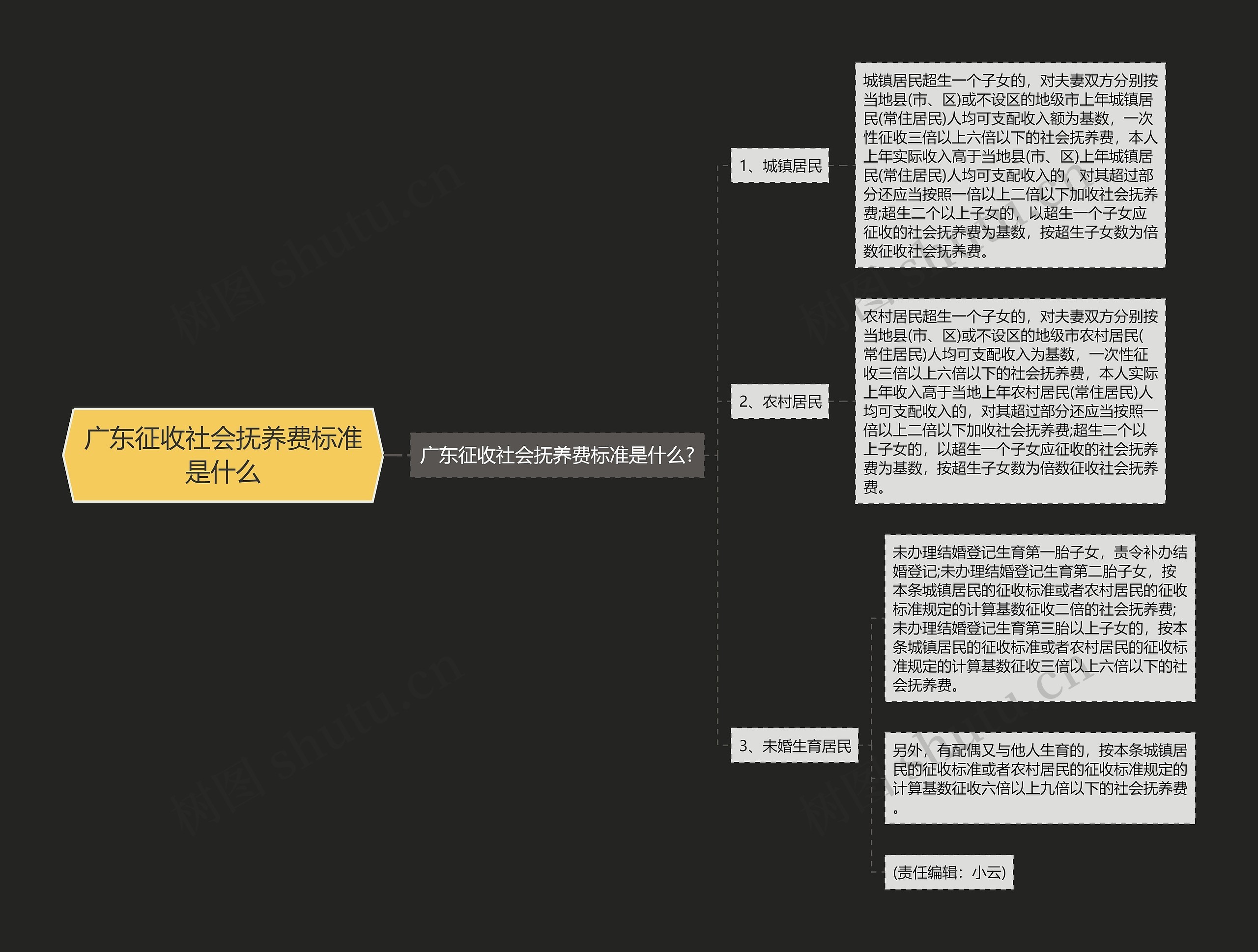 广东征收社会抚养费标准是什么思维导图