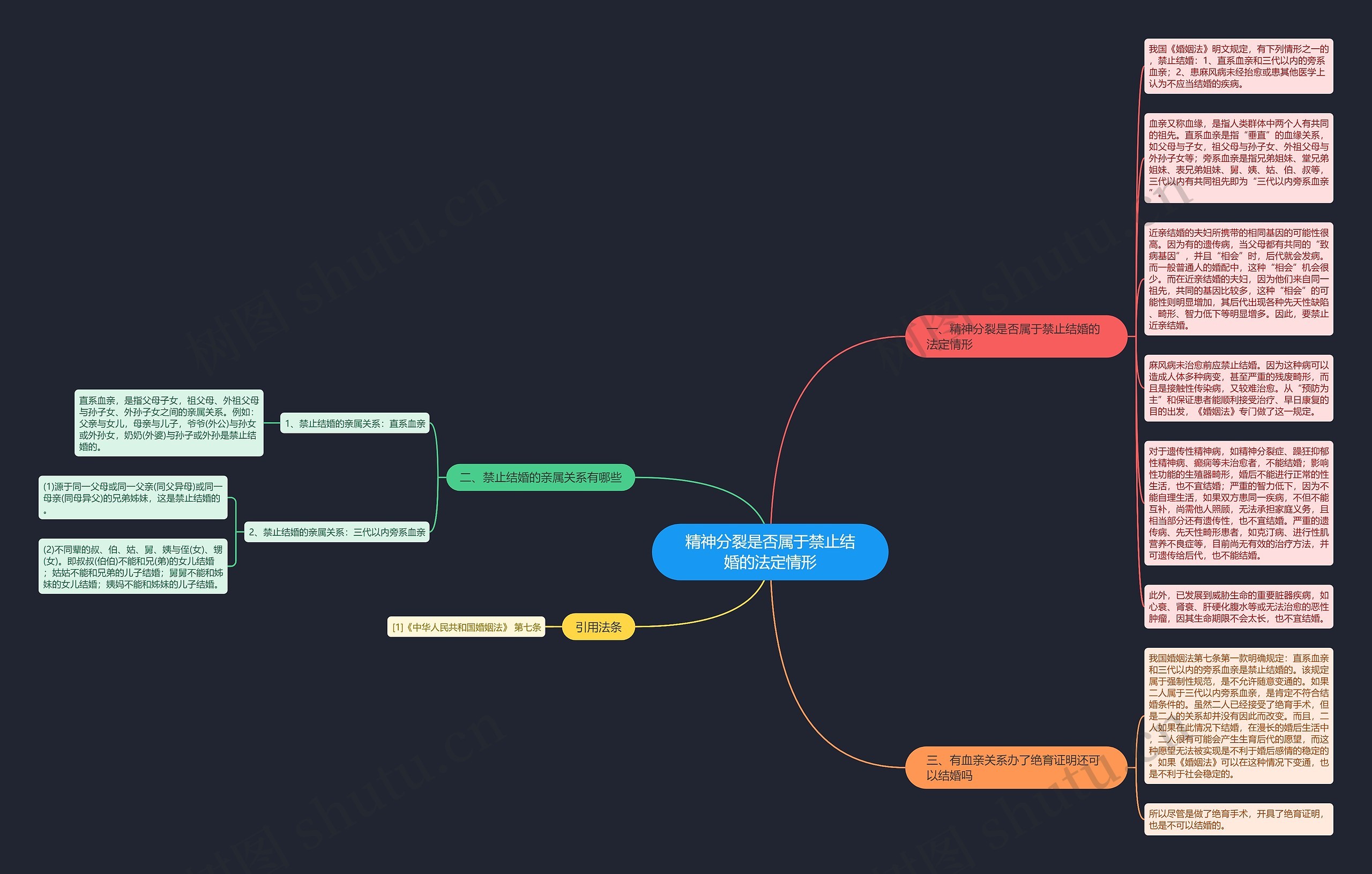 精神分裂是否属于禁止结婚的法定情形思维导图