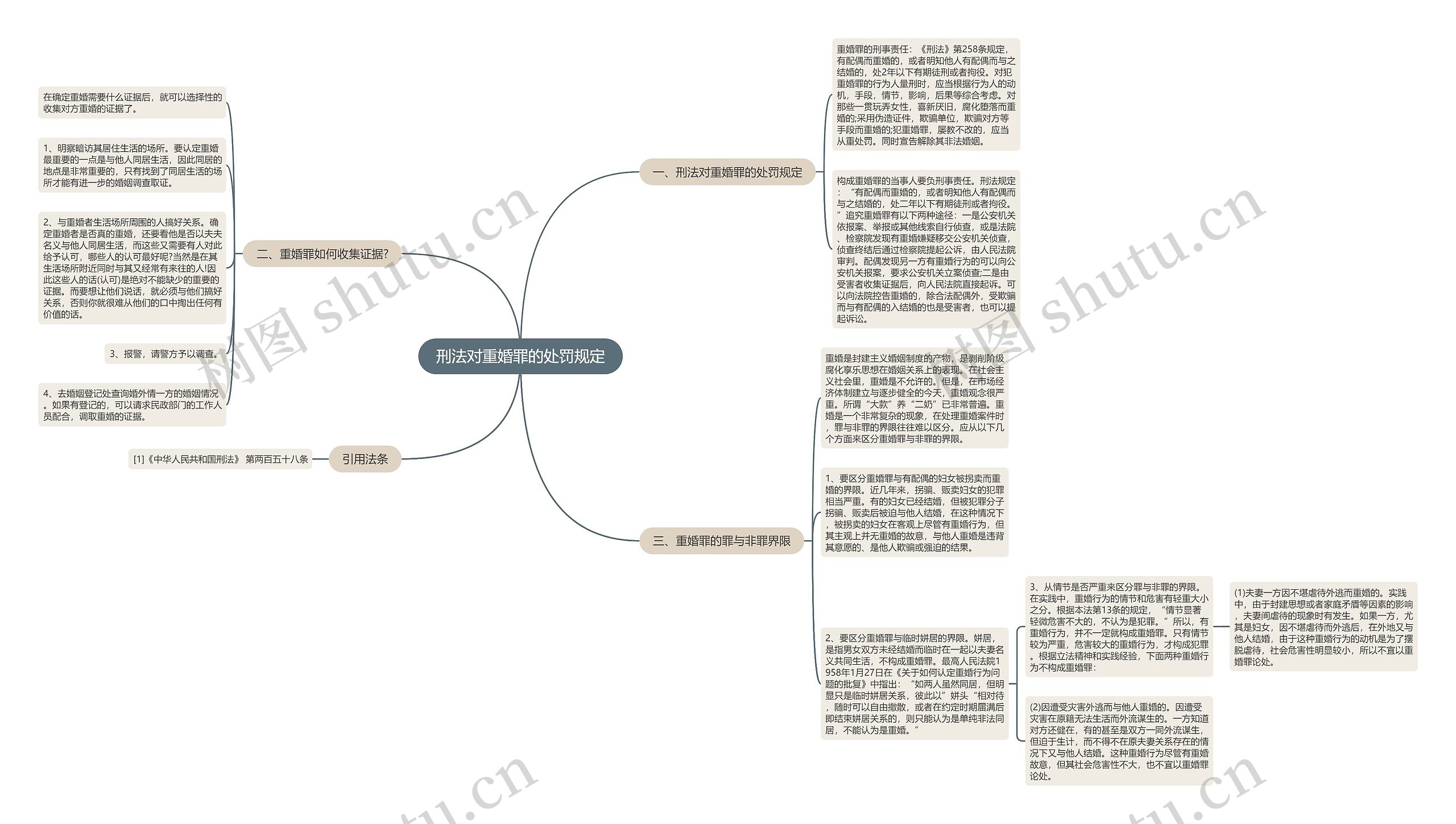 刑法对重婚罪的处罚规定思维导图