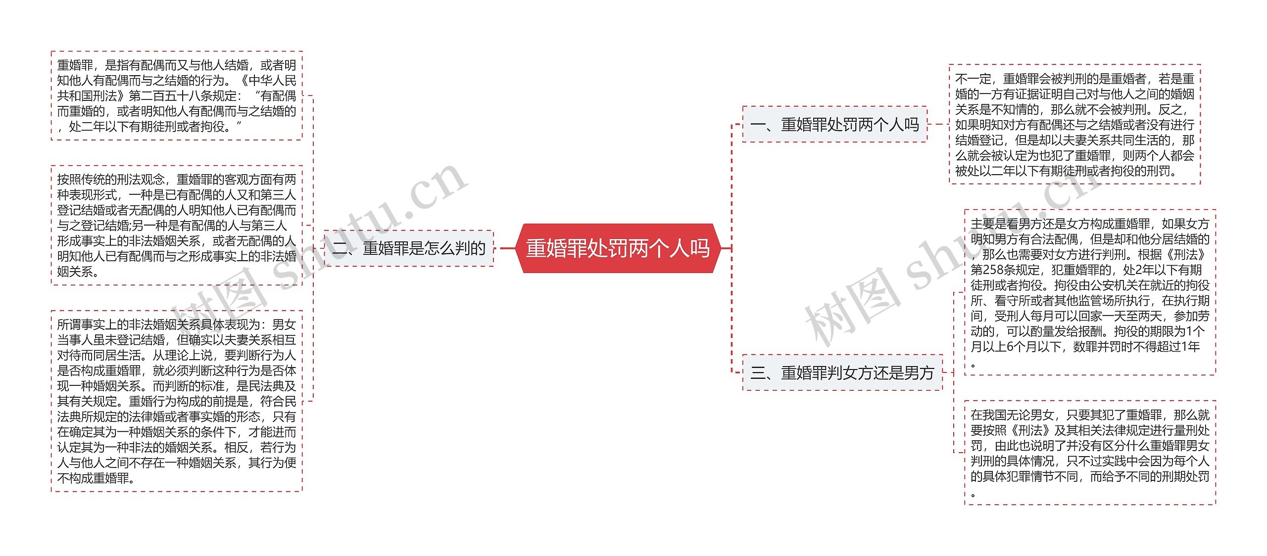 重婚罪处罚两个人吗思维导图