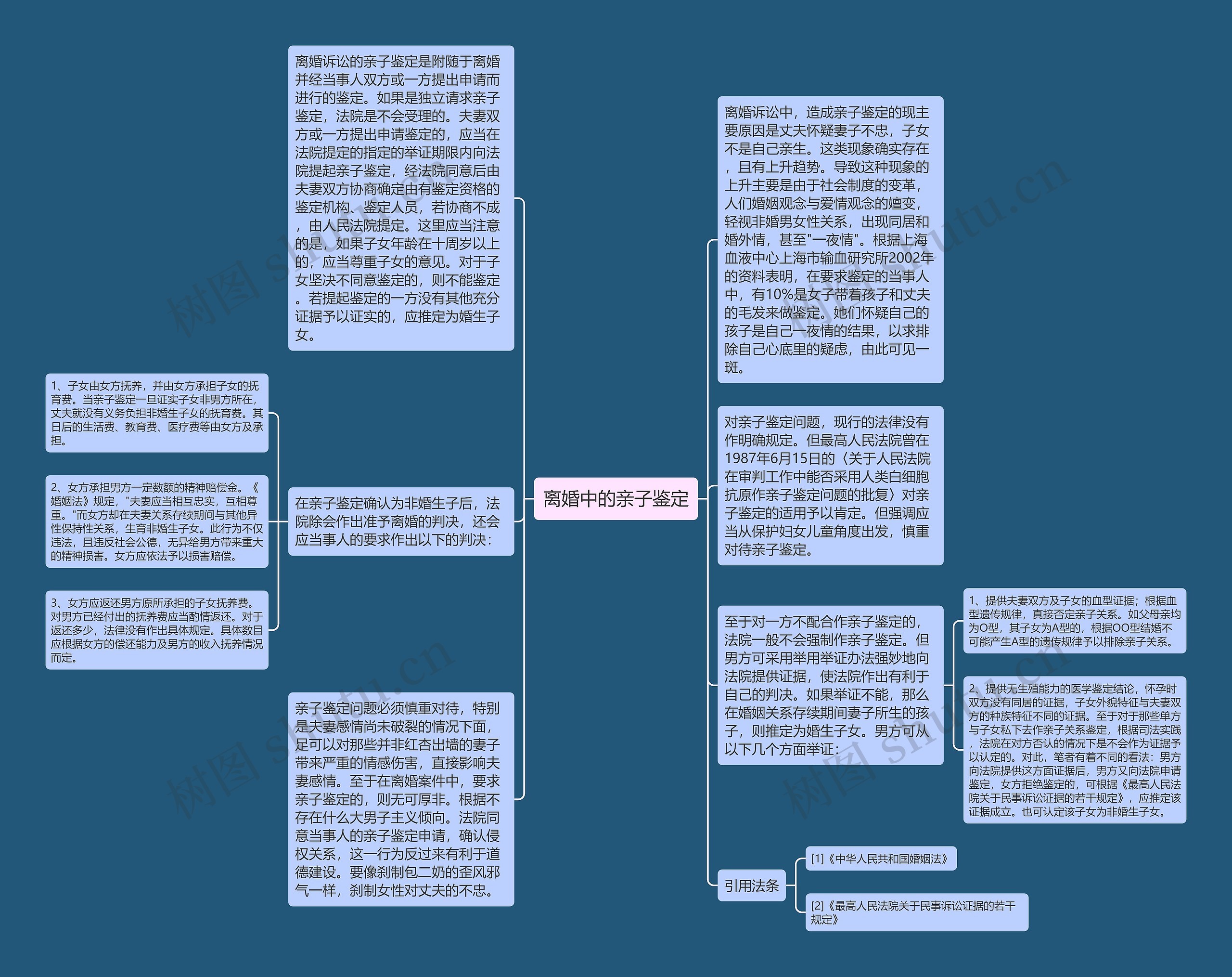 离婚中的亲子鉴定思维导图