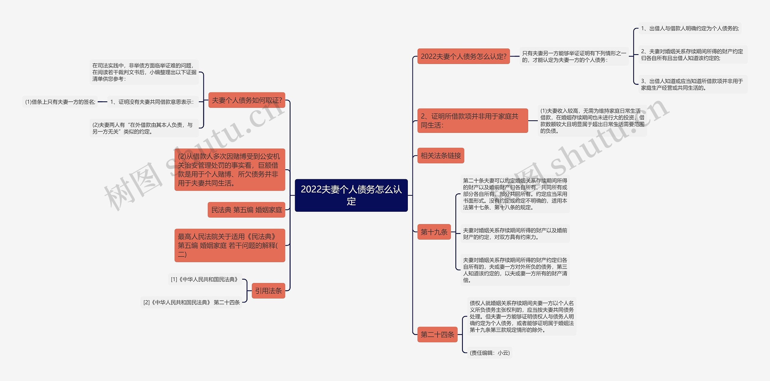 2022夫妻个人债务怎么认定思维导图