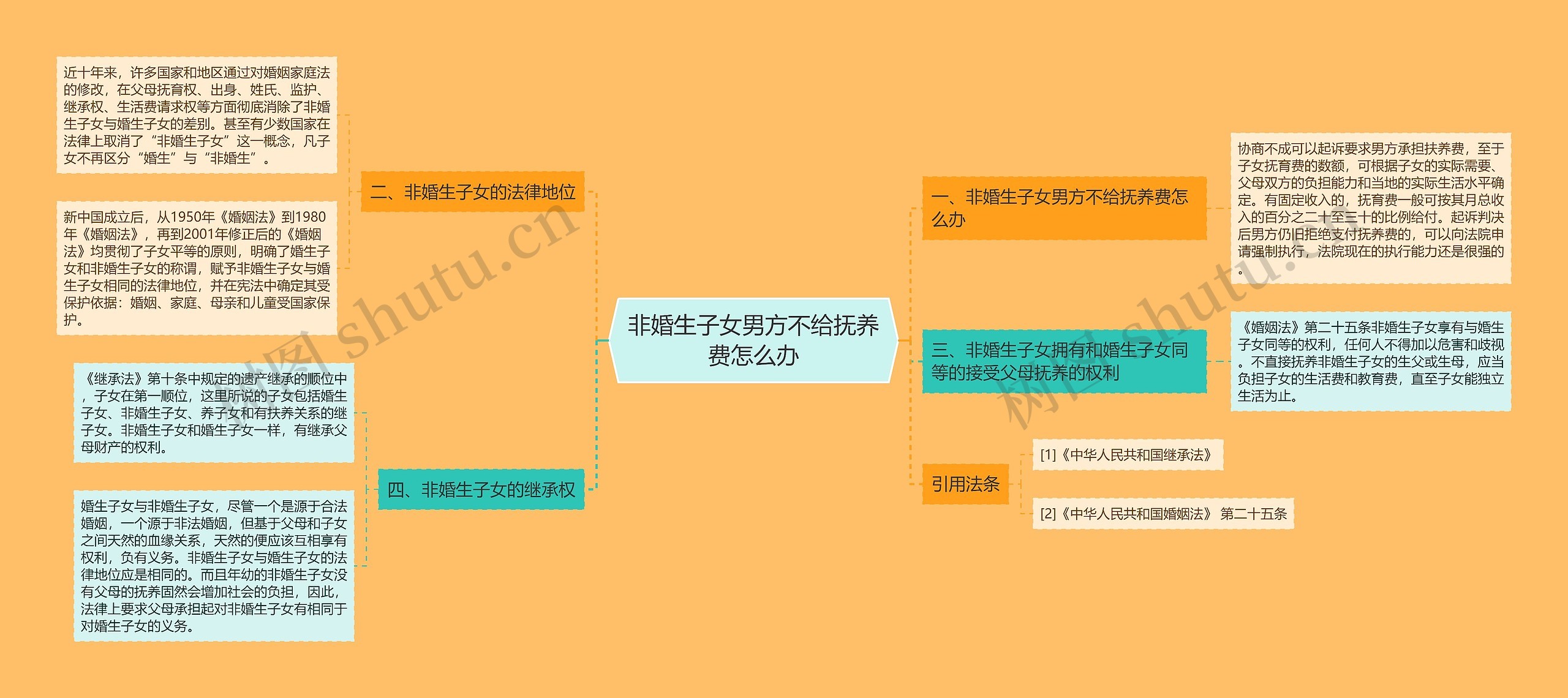 非婚生子女男方不给抚养费怎么办思维导图