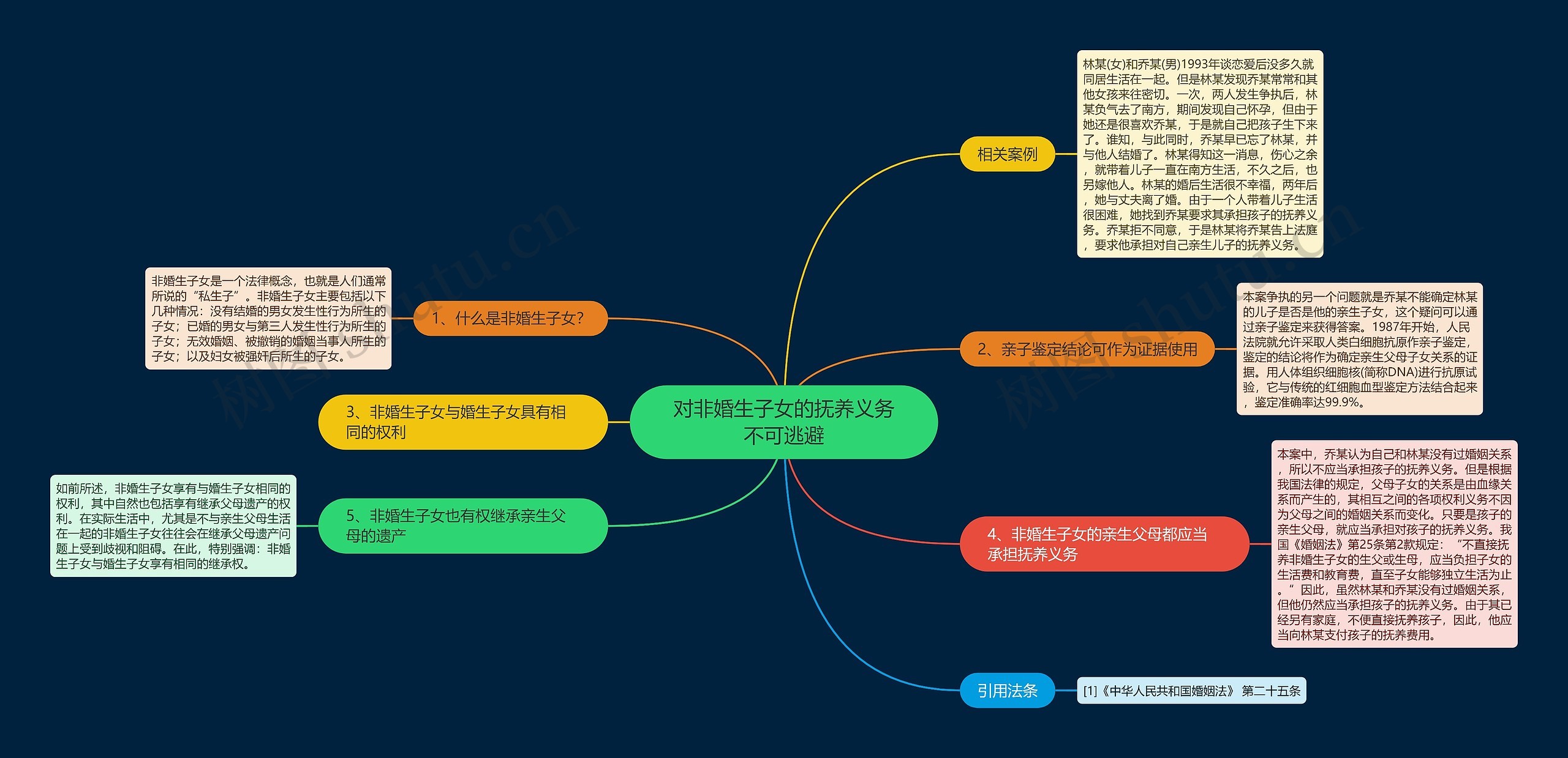 对非婚生子女的抚养义务不可逃避思维导图