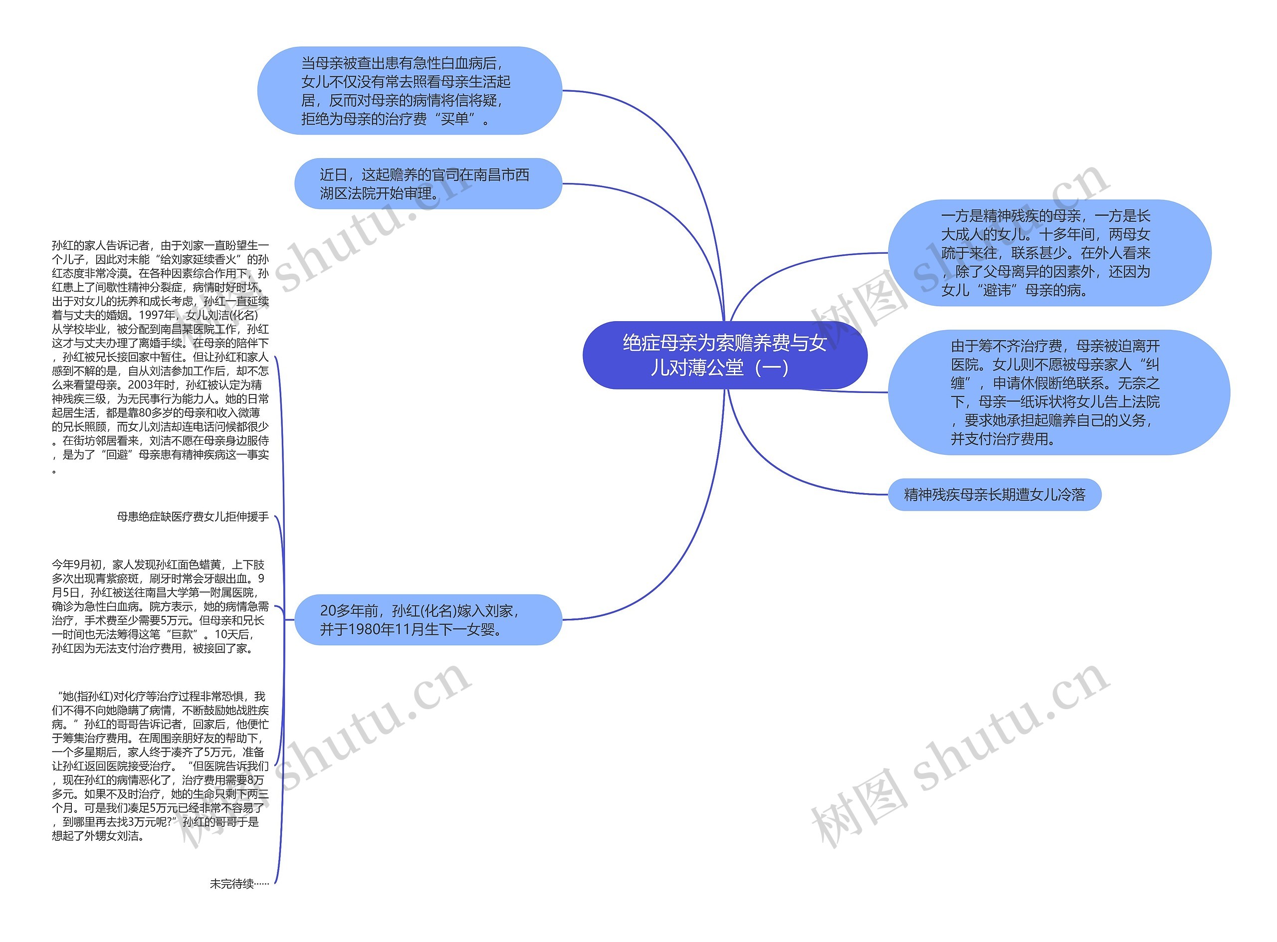 绝症母亲为索赡养费与女儿对薄公堂（一）