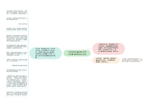 二奶持亲子鉴定索180万分手费 律师称协议无效