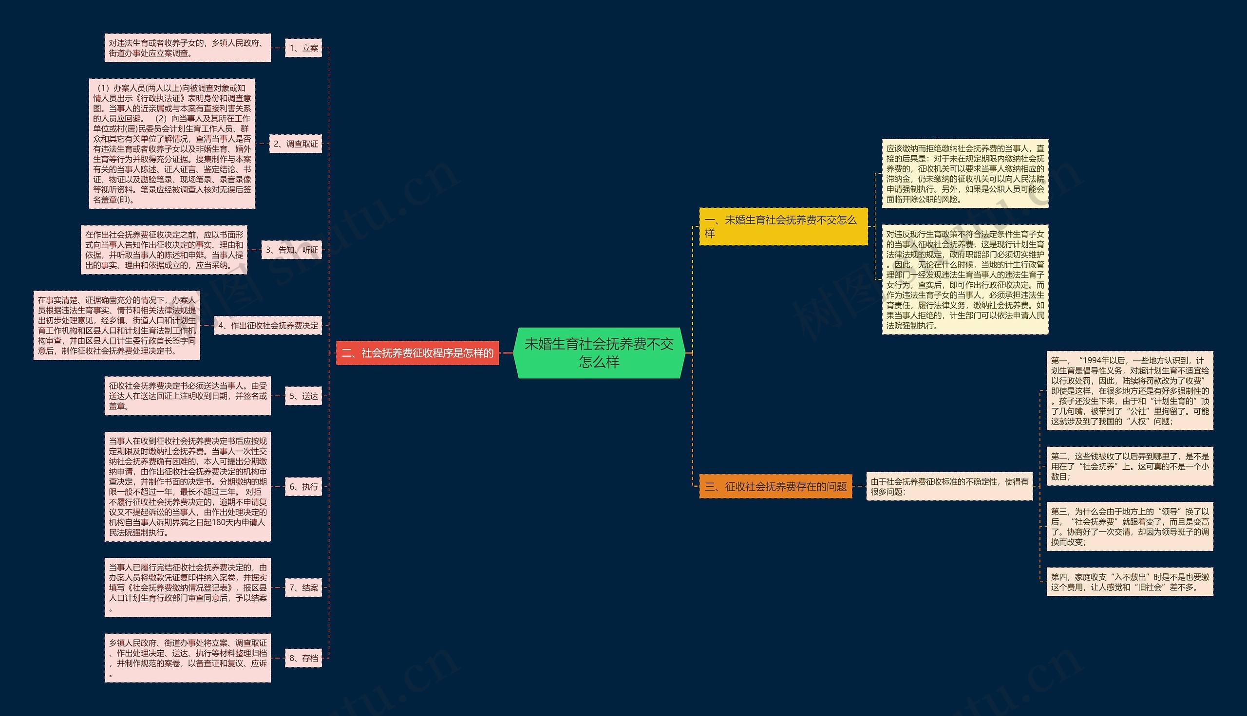未婚生育社会抚养费不交怎么样思维导图