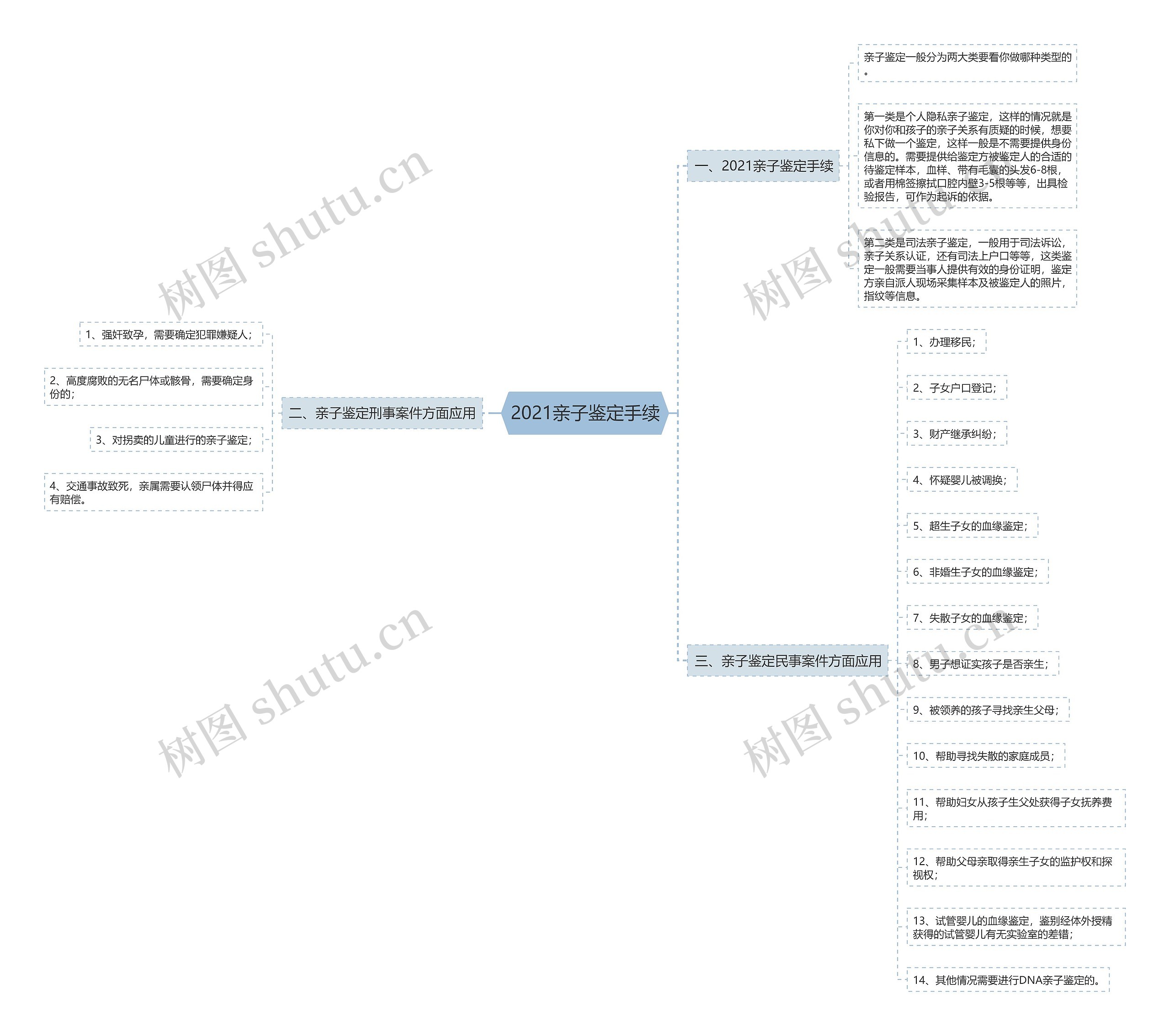 2021亲子鉴定手续思维导图