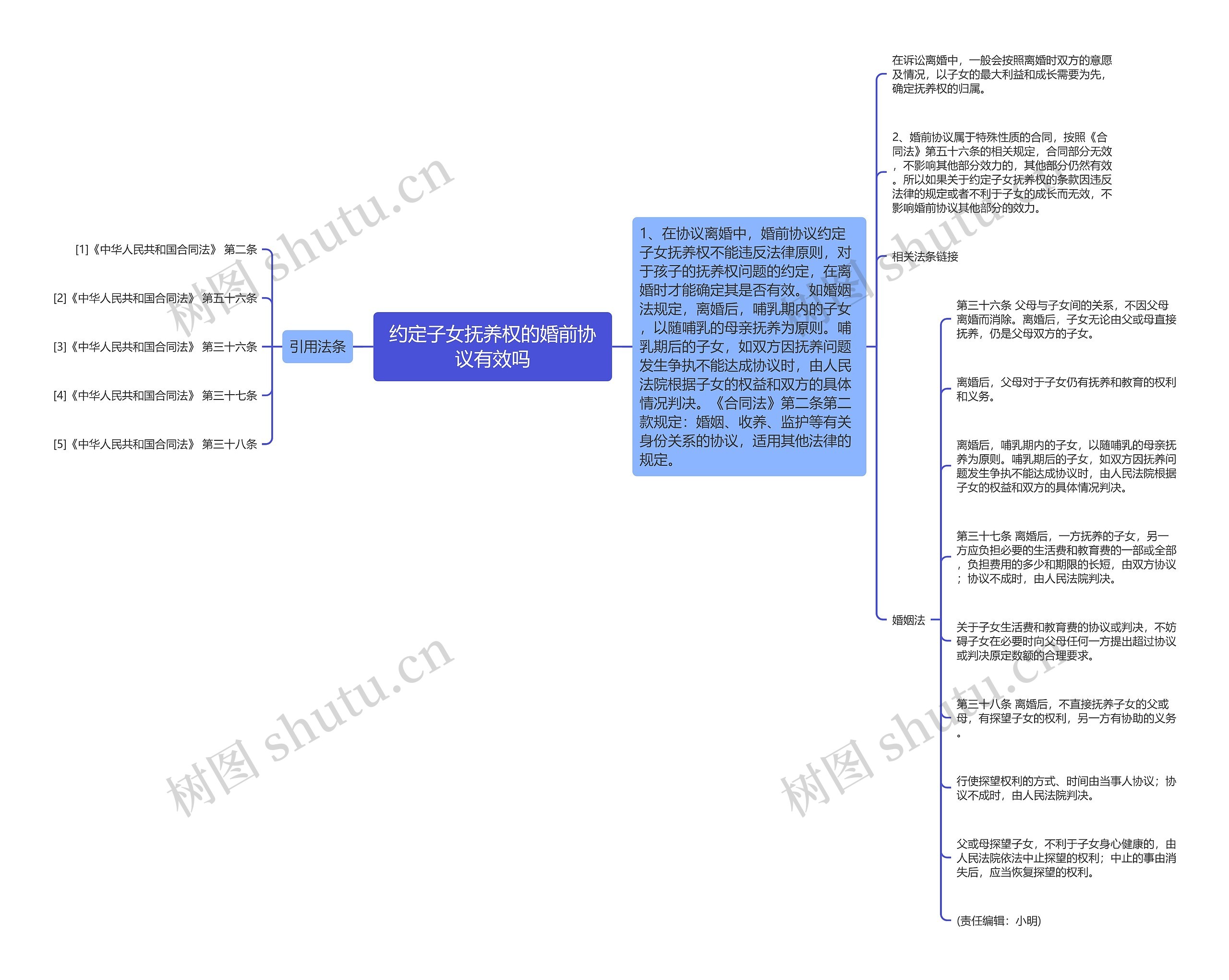 约定子女抚养权的婚前协议有效吗思维导图