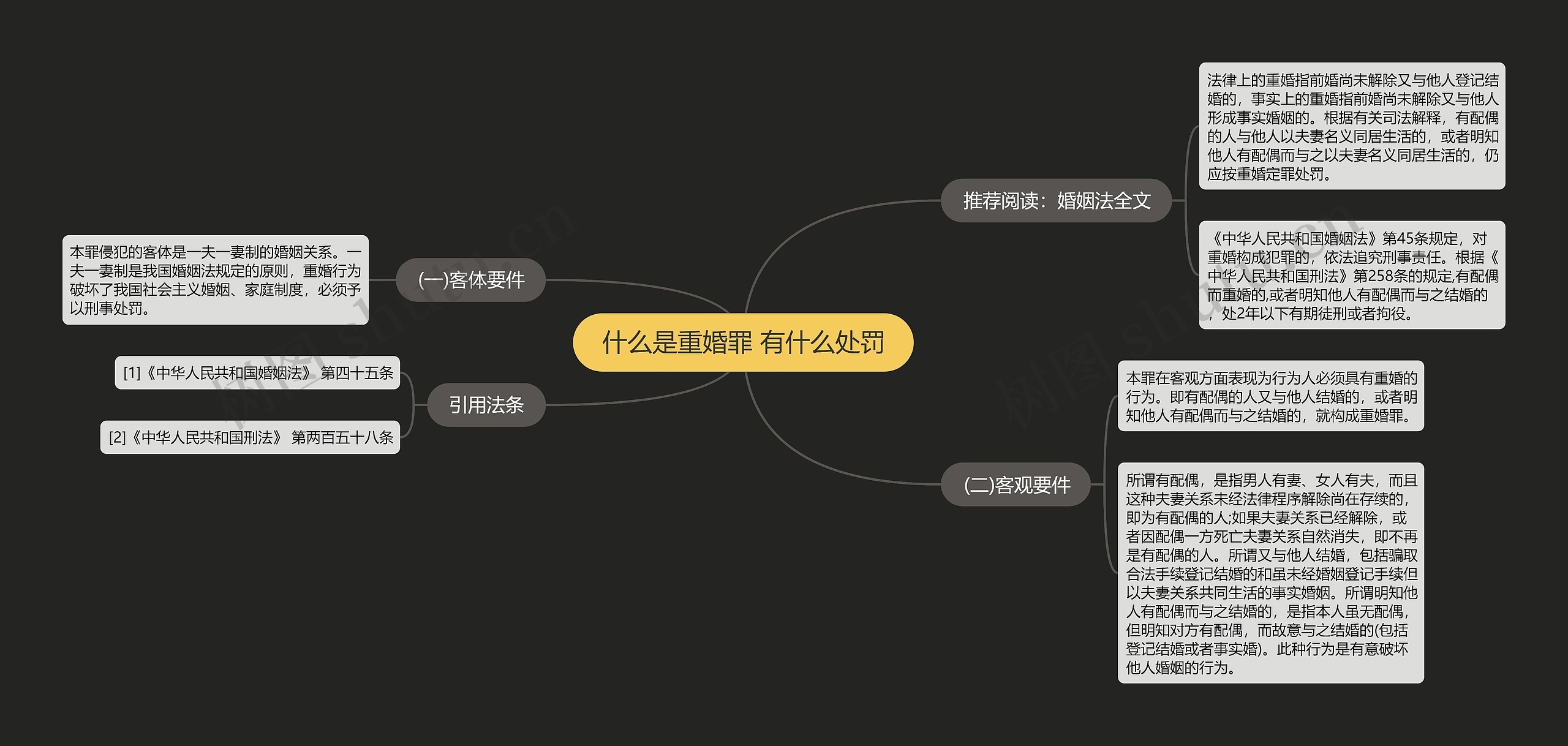 什么是重婚罪 有什么处罚思维导图