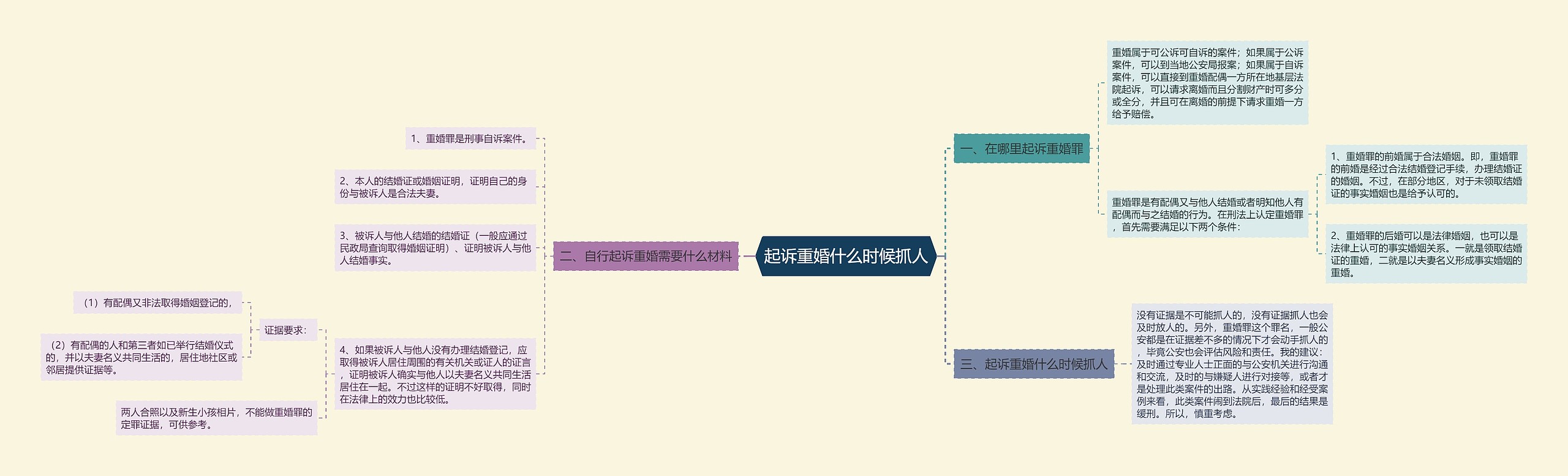 起诉重婚什么时候抓人思维导图