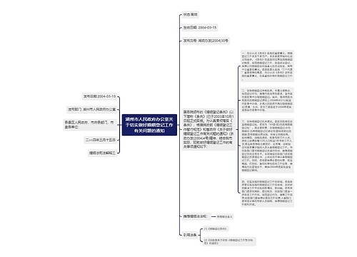 湖州市人民政府办公室关于切实做好婚姻登记工作有关问题的通知