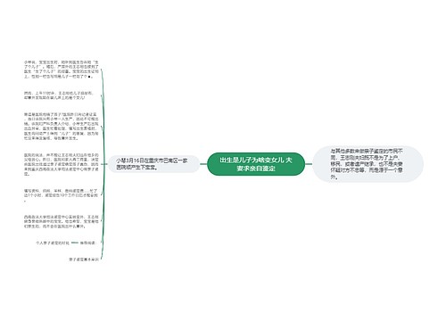 出生是儿子为啥变女儿 夫妻求亲自鉴定