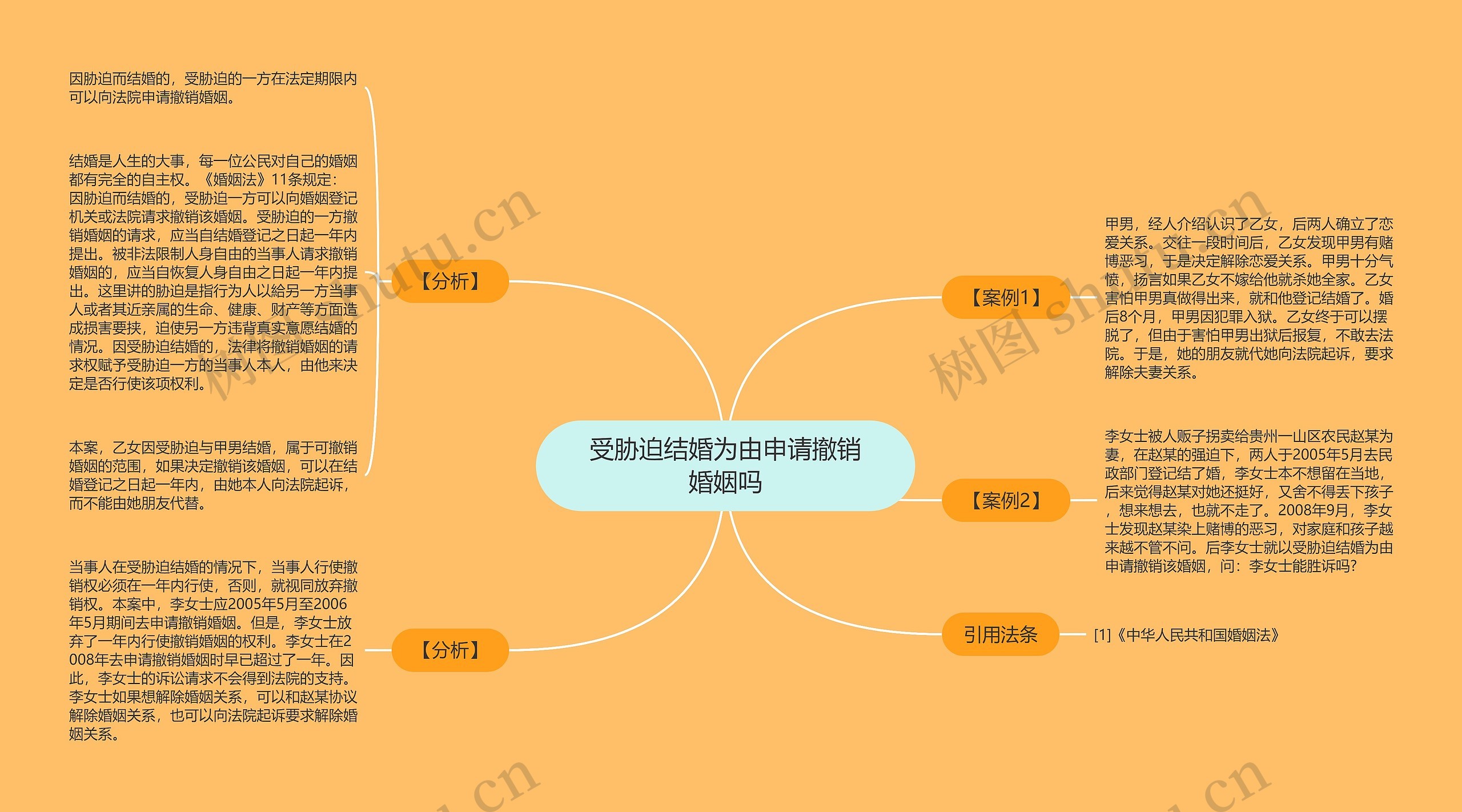 受胁迫结婚为由申请撤销婚姻吗思维导图