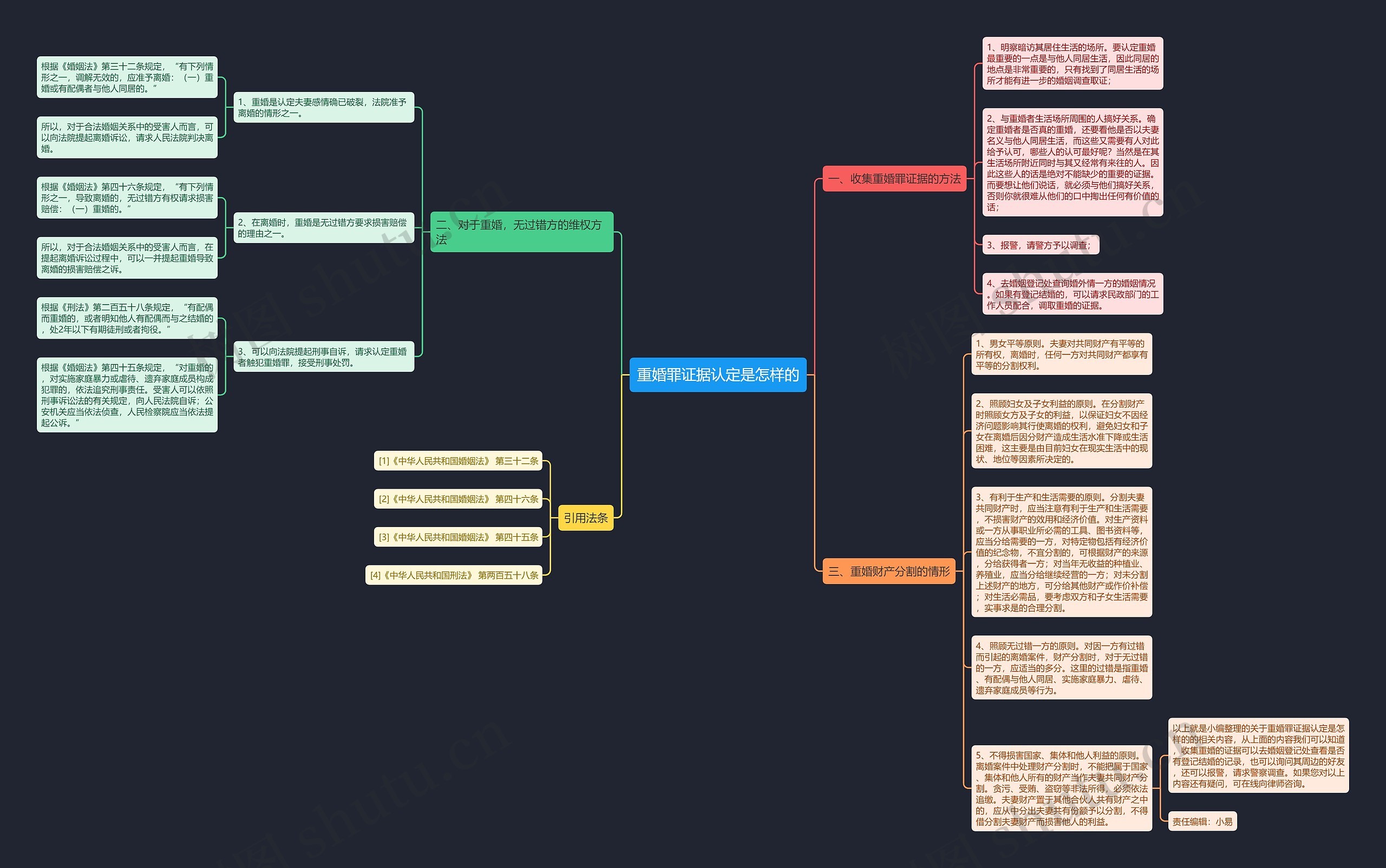 重婚罪证据认定是怎样的思维导图