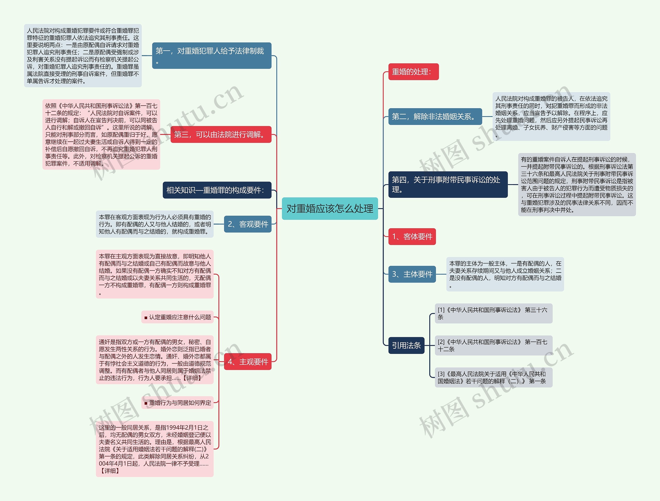 对重婚应该怎么处理思维导图