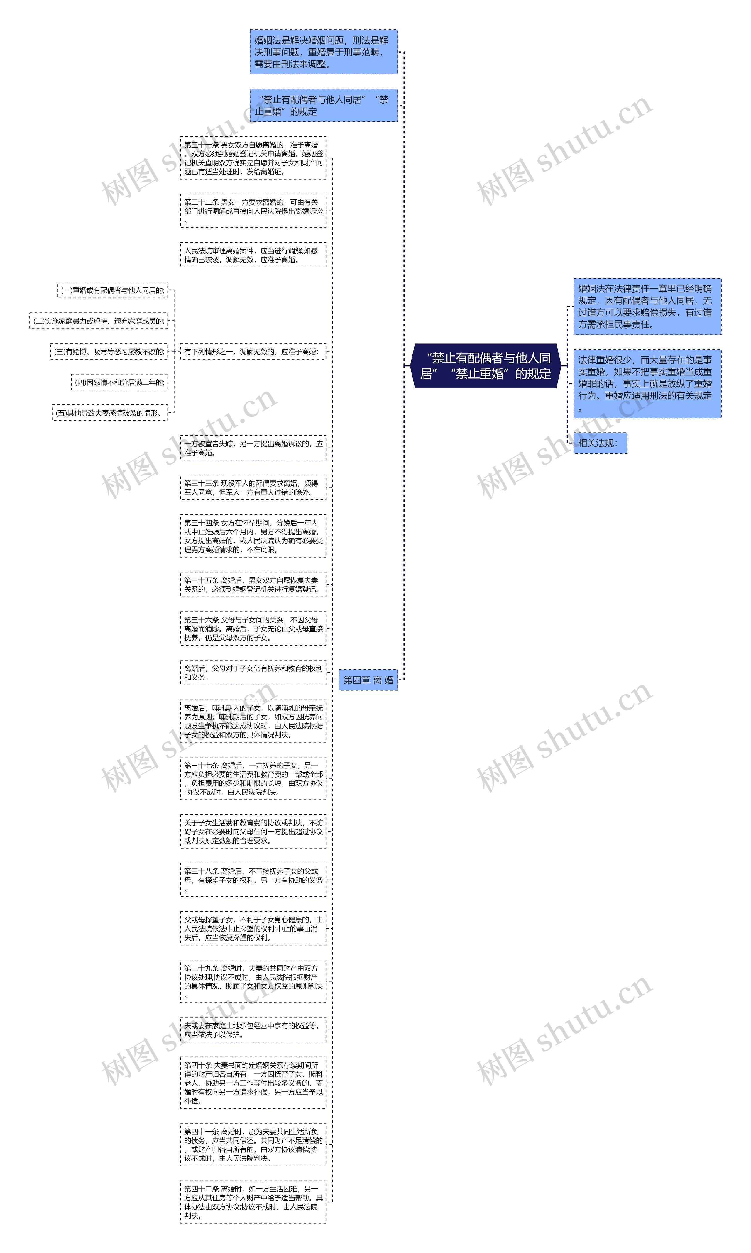 “禁止有配偶者与他人同居”“禁止重婚”的规定思维导图