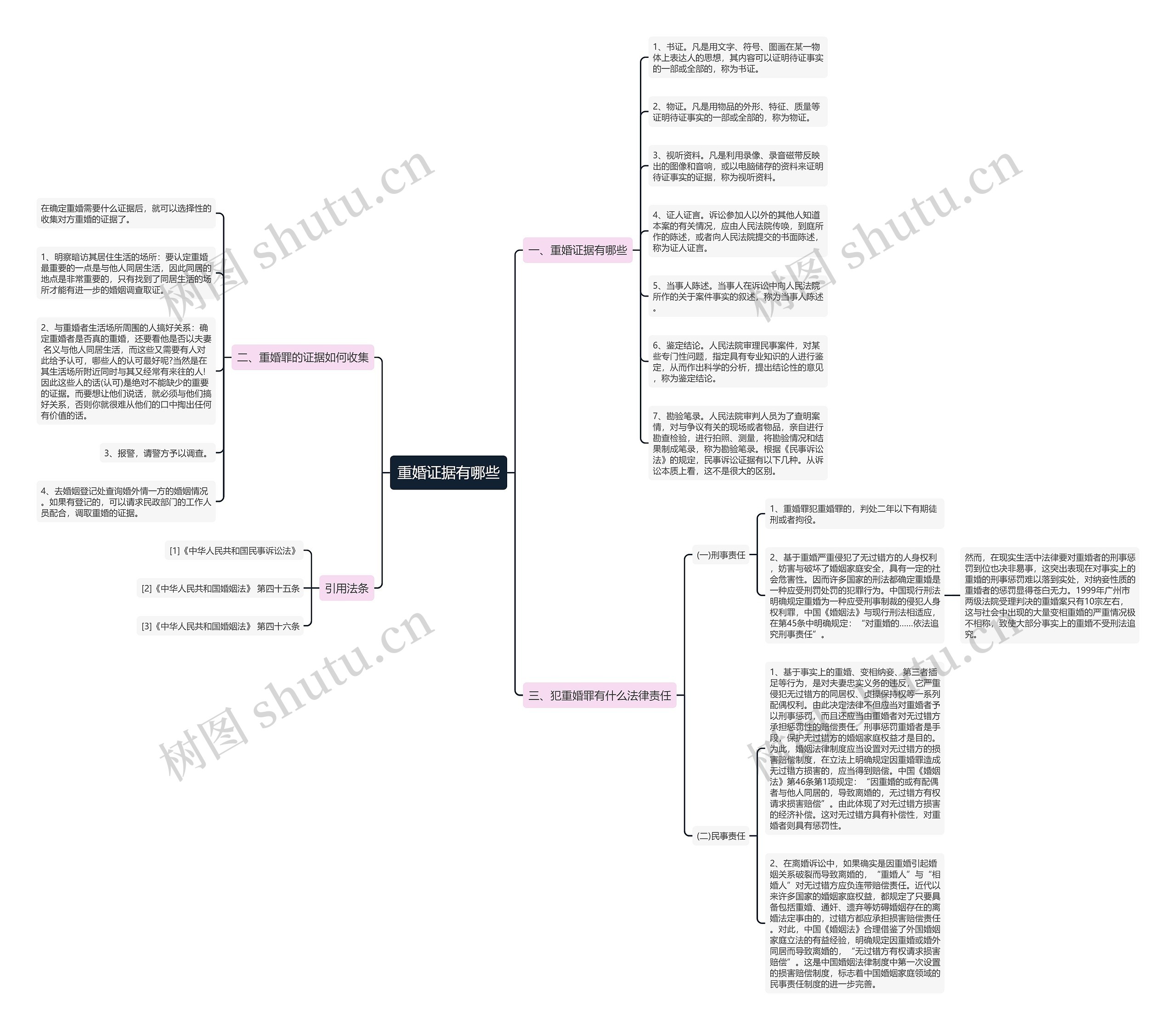 重婚证据有哪些思维导图