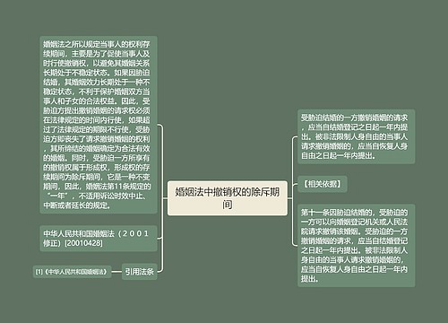 婚姻法中撤销权的除斥期间